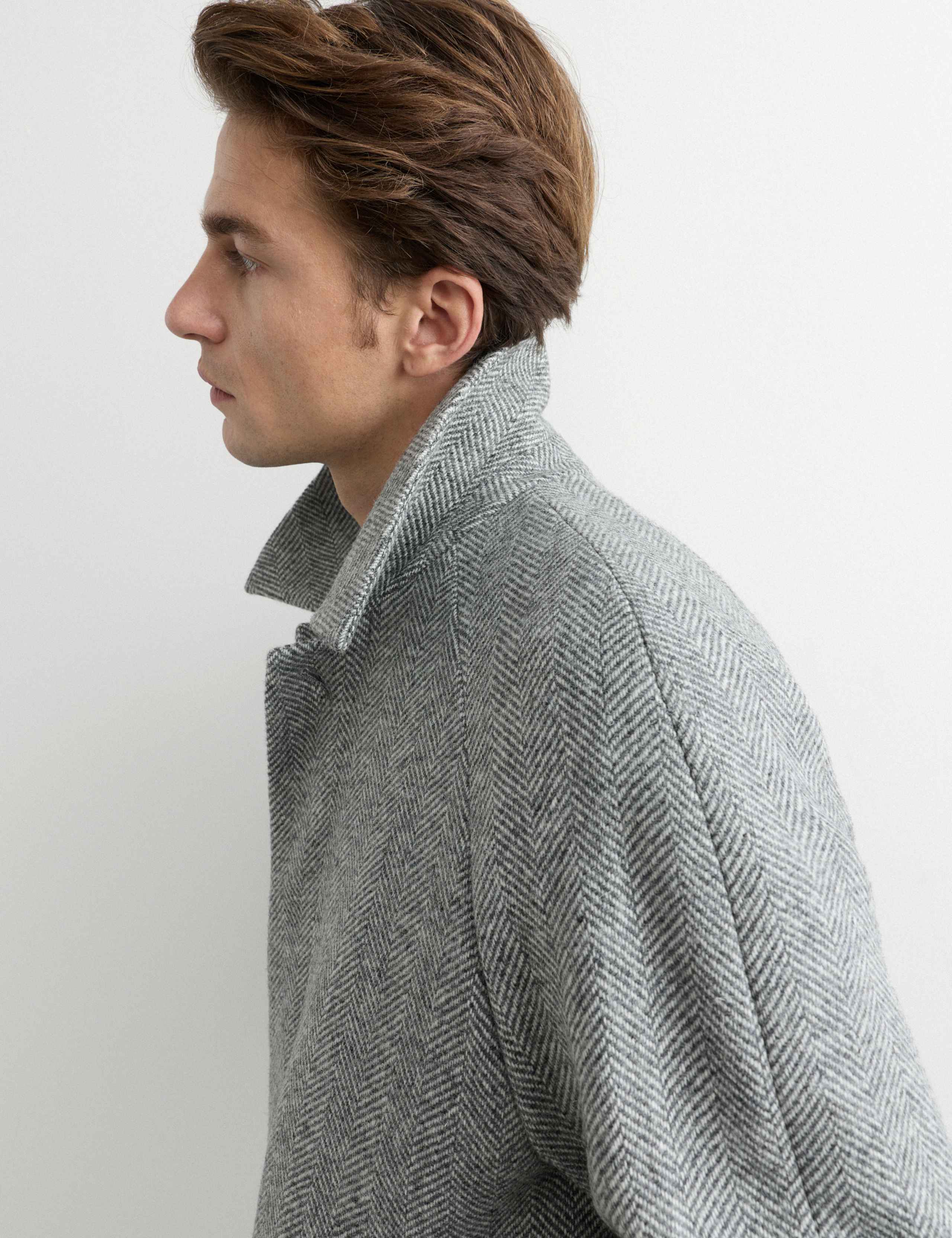 Pure Wool Herringbone Overcoat 4 of 7