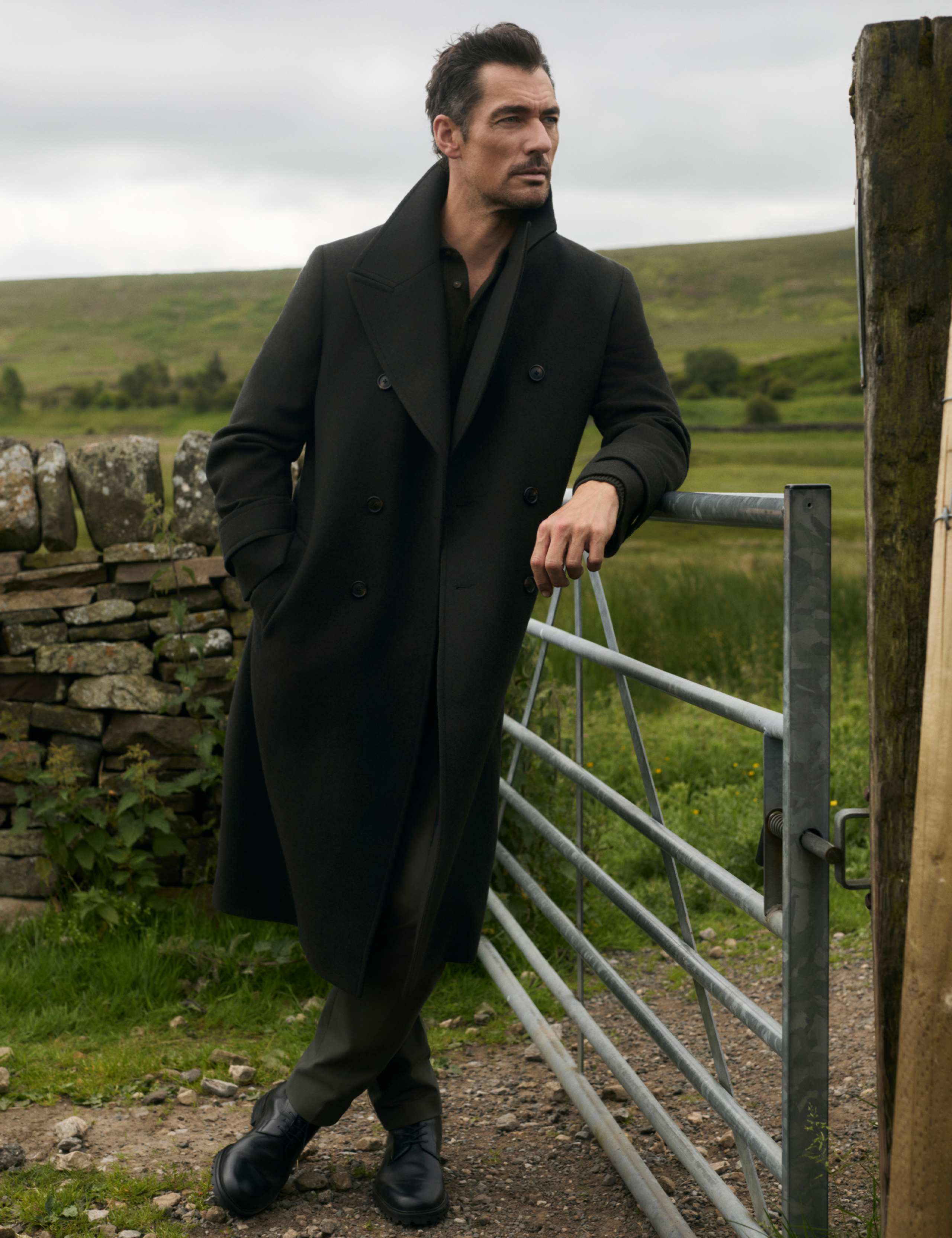 Pure Wool Double Breasted Revere Overcoat 1 of 9