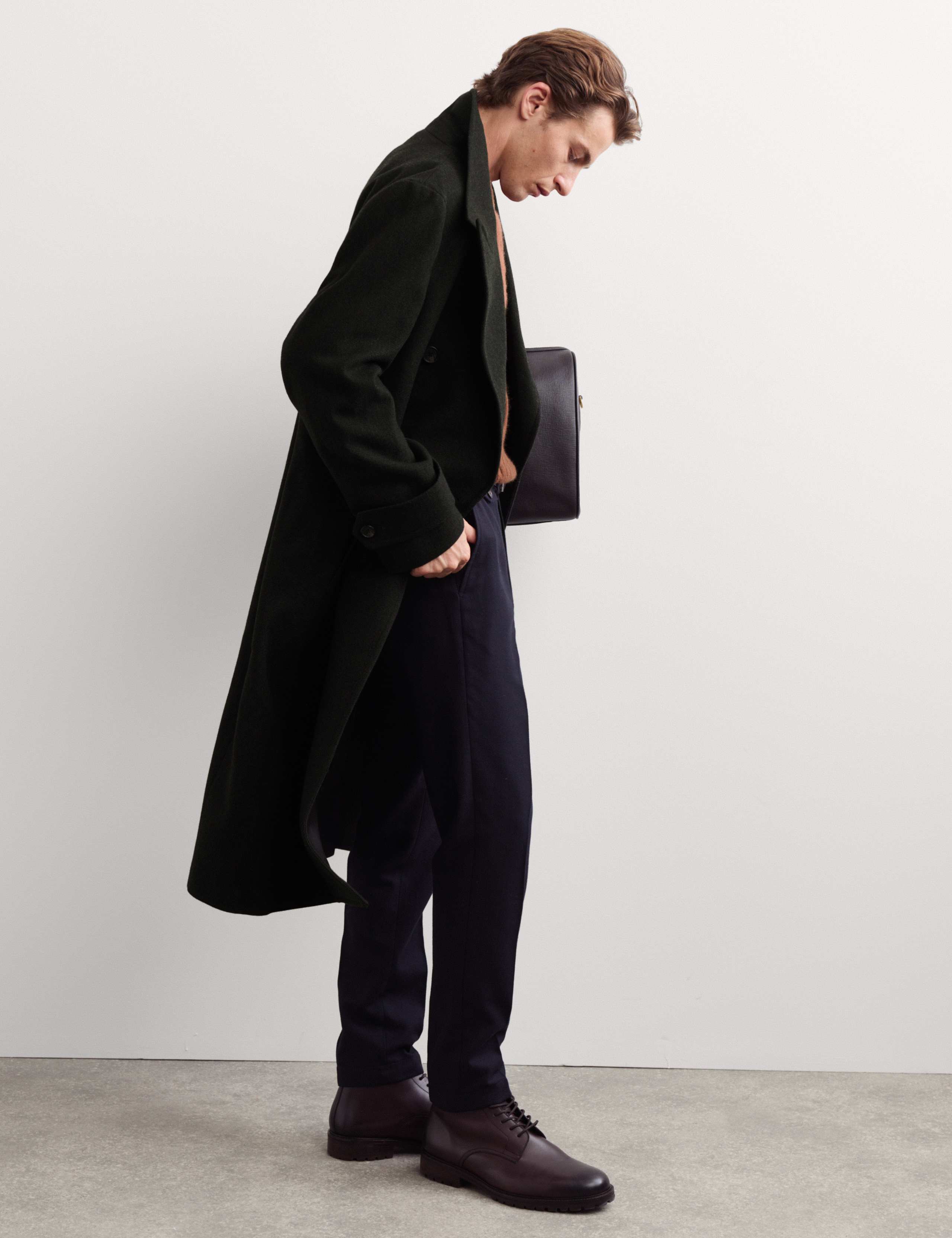 Pure Wool Double Breasted Revere Overcoat 7 of 9