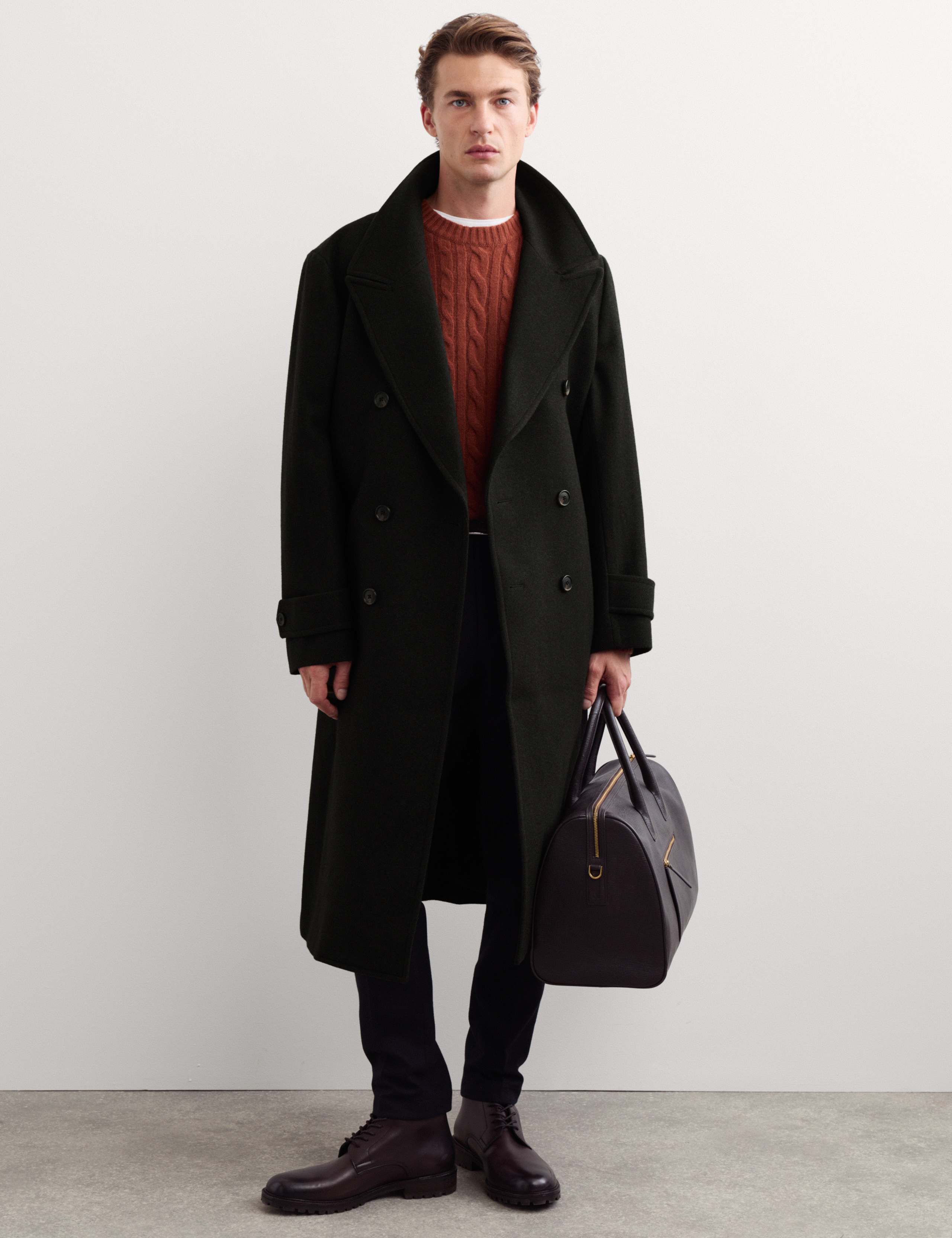 Pure Wool Double Breasted Revere Overcoat 8 of 9