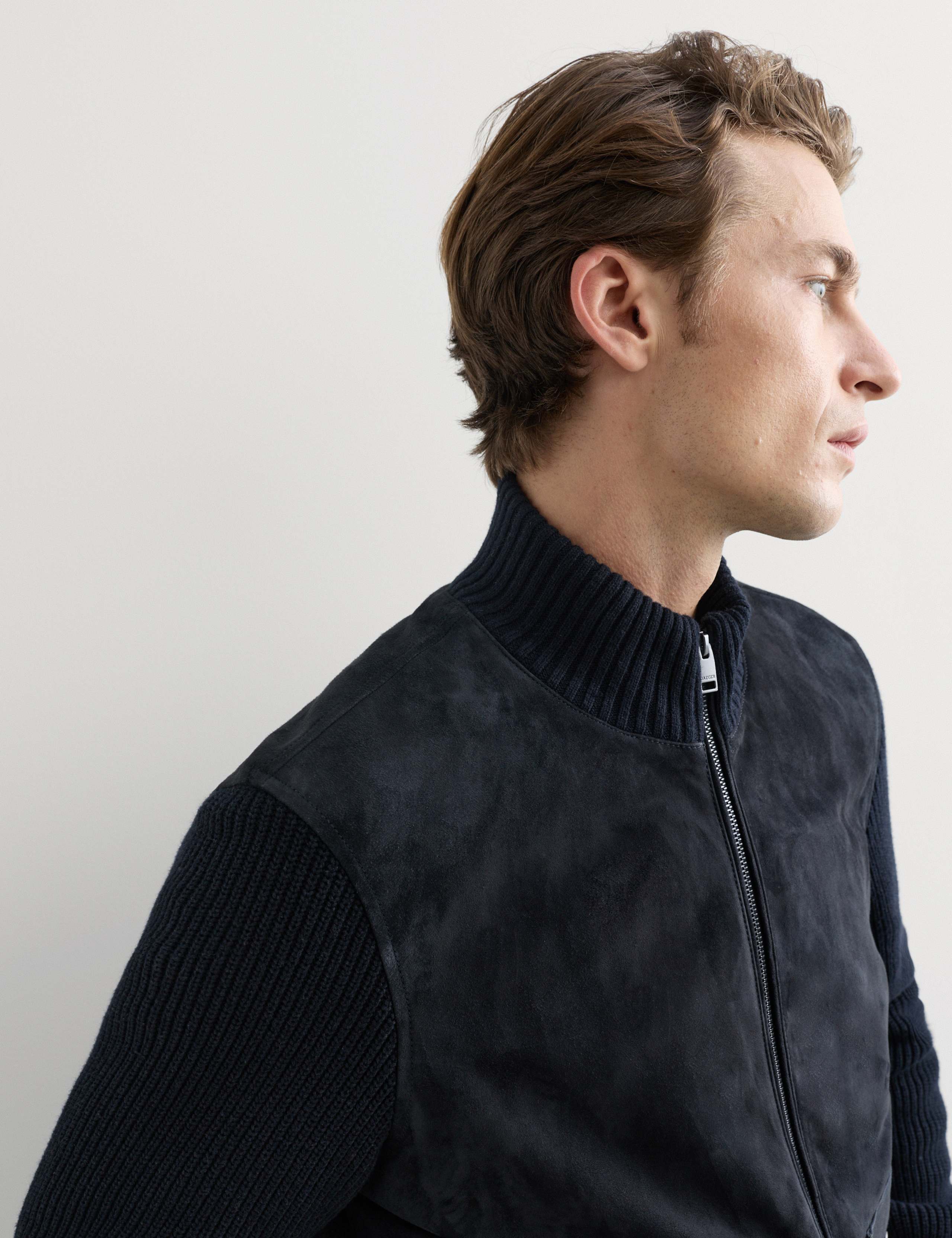 Suede Hybrid Funnel Neck Jacket 3 of 8