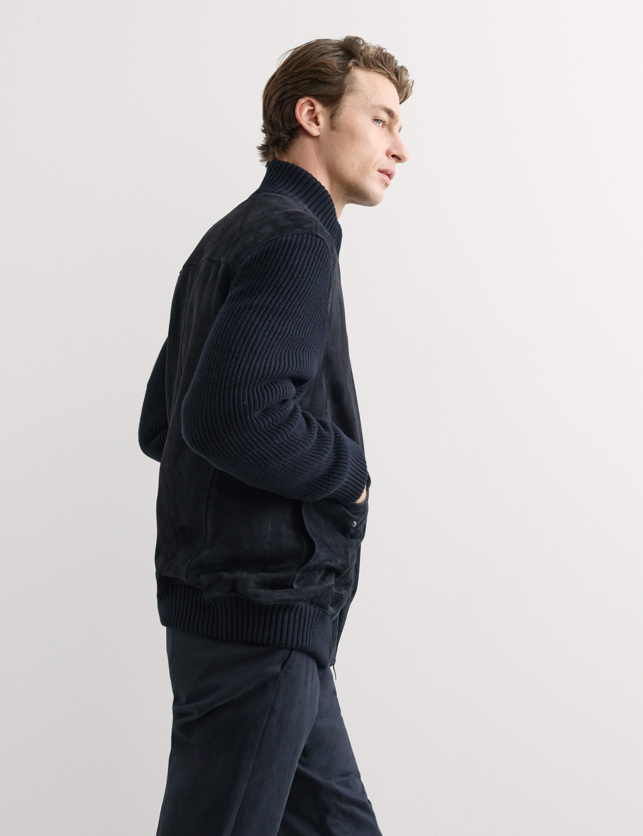 Suede Hybrid Funnel Neck Jacket 6 of 8