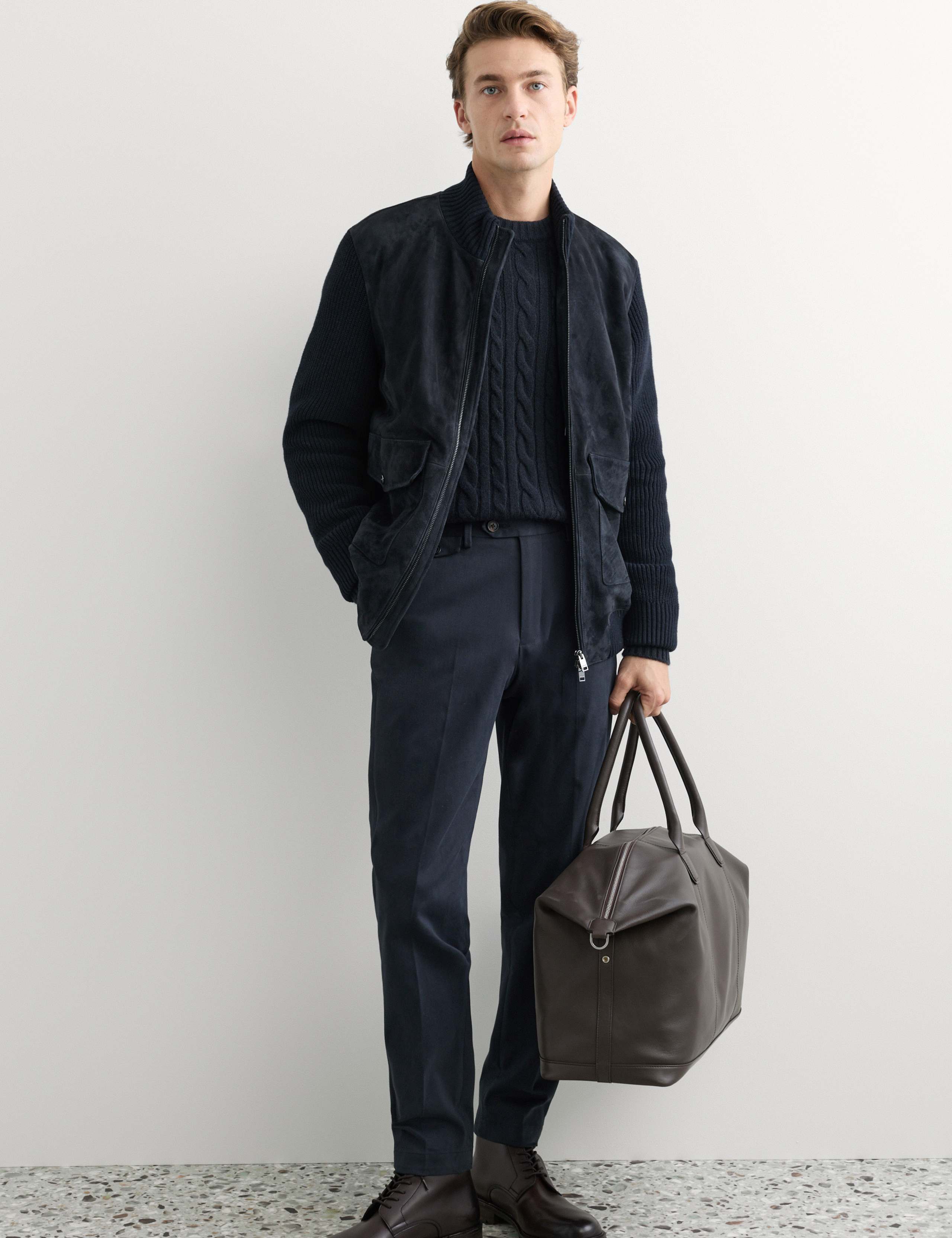 Suede Hybrid Funnel Neck Jacket 7 of 8