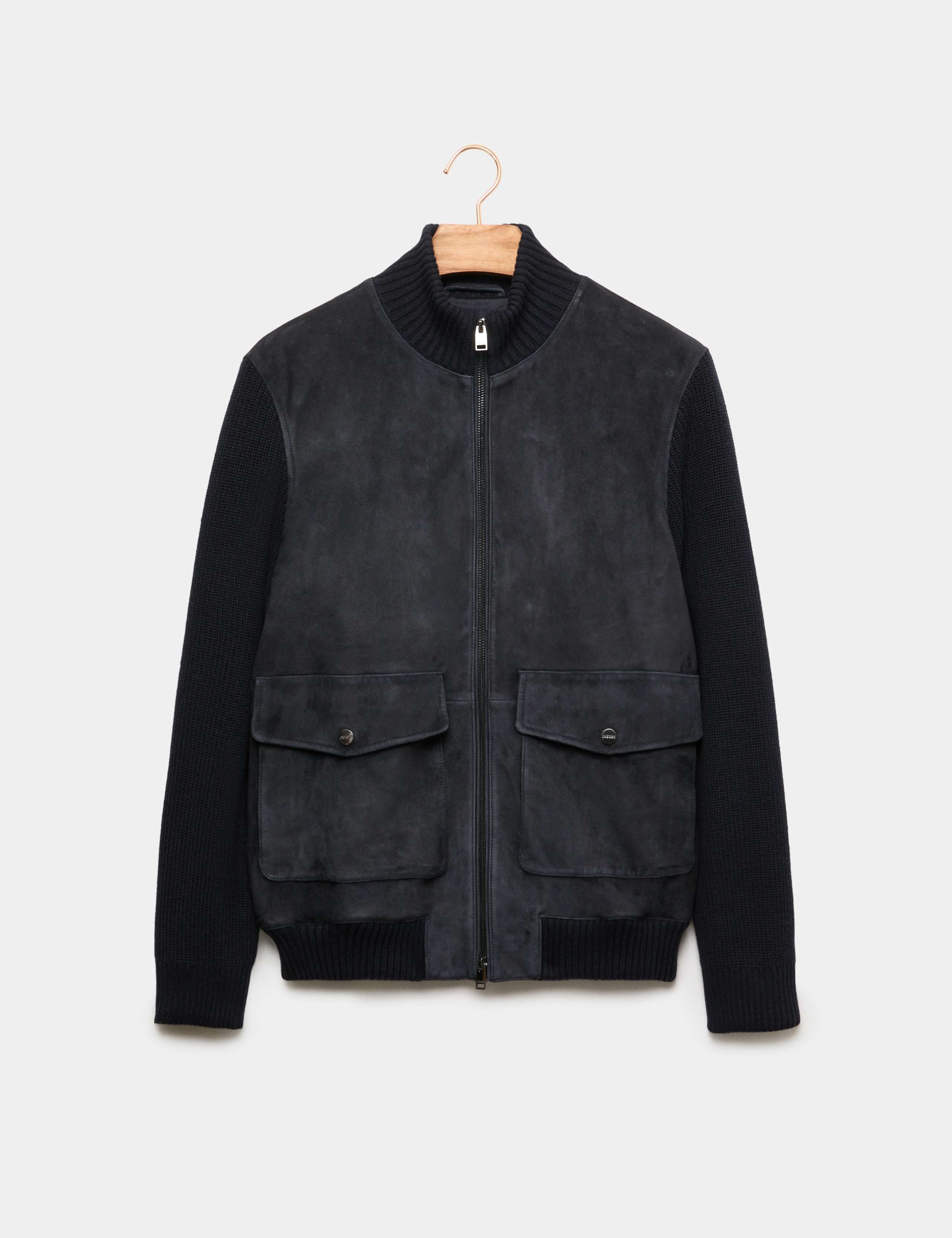 Suede Hybrid Funnel Neck Jacket 2 of 8
