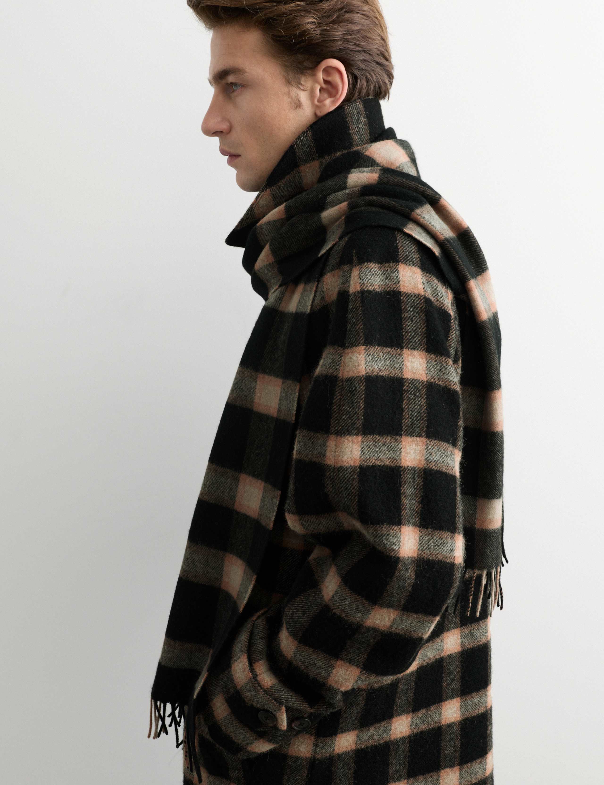 Pure Wool Check Overcoat 3 of 8