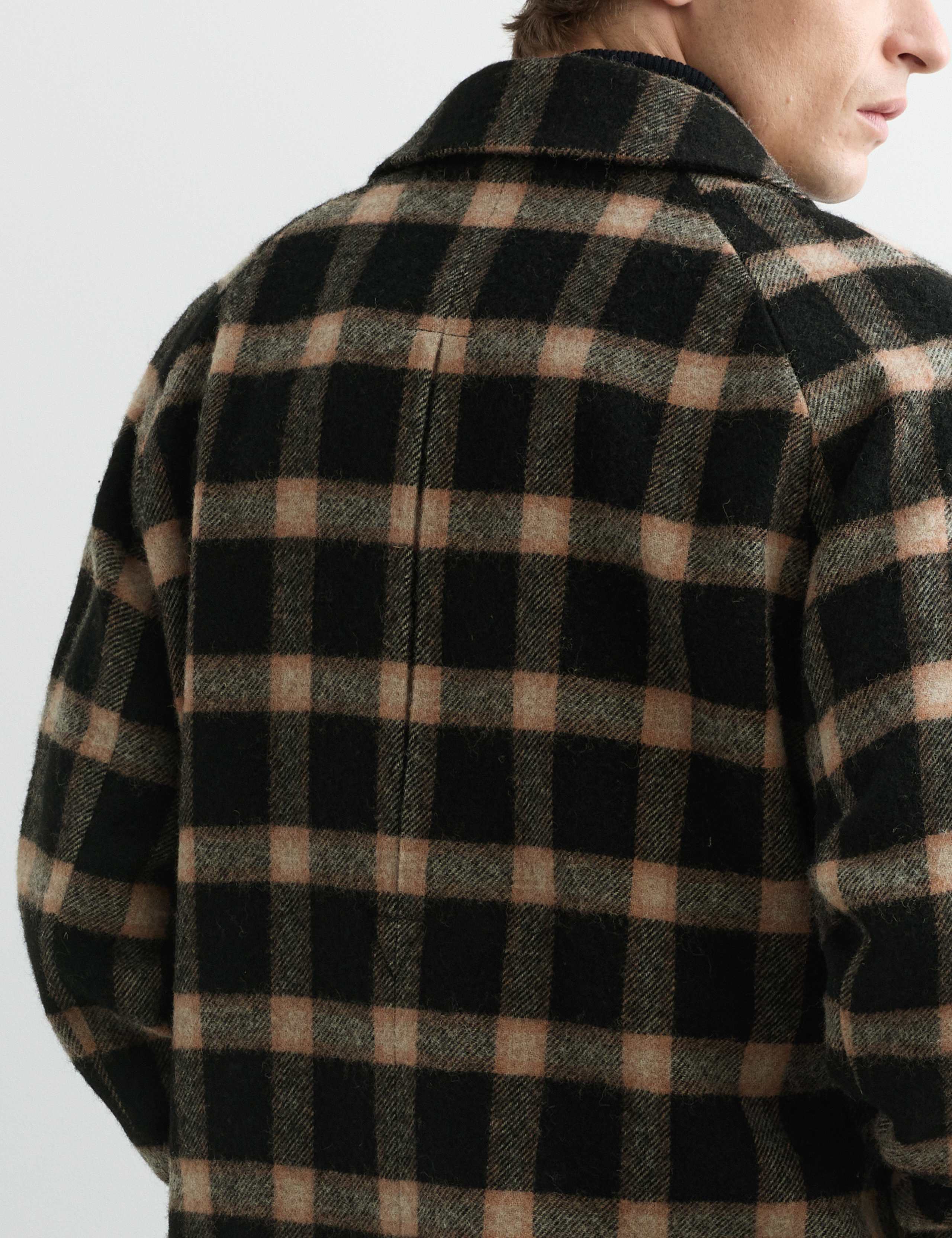 Pure Wool Check Overcoat 4 of 8