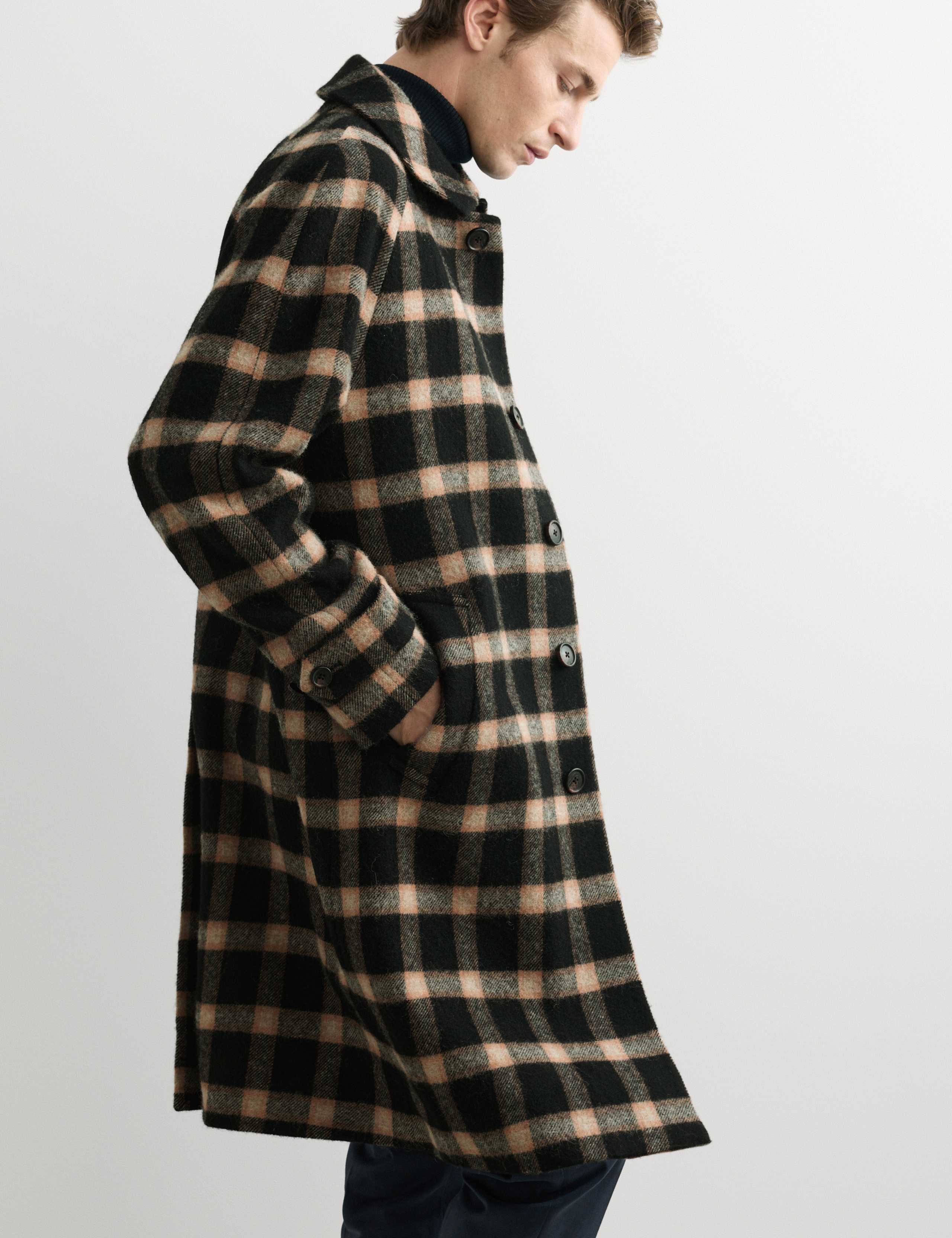 Pure Wool Check Overcoat 6 of 8