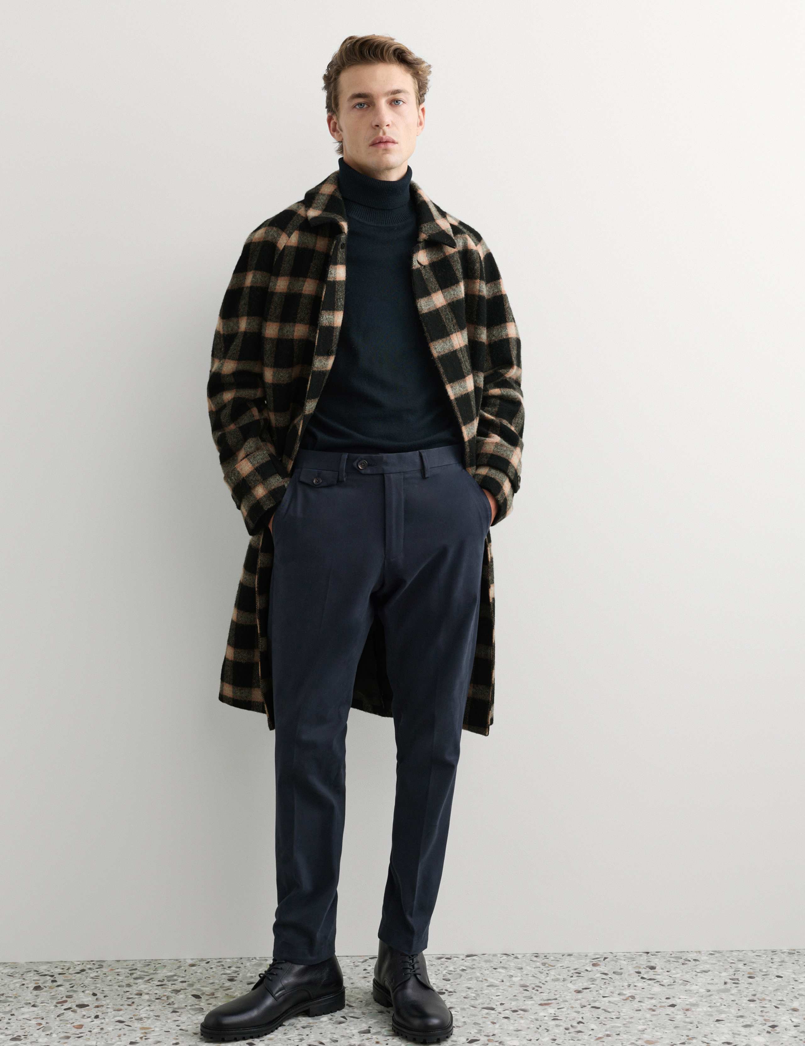 Pure Wool Check Overcoat 7 of 8