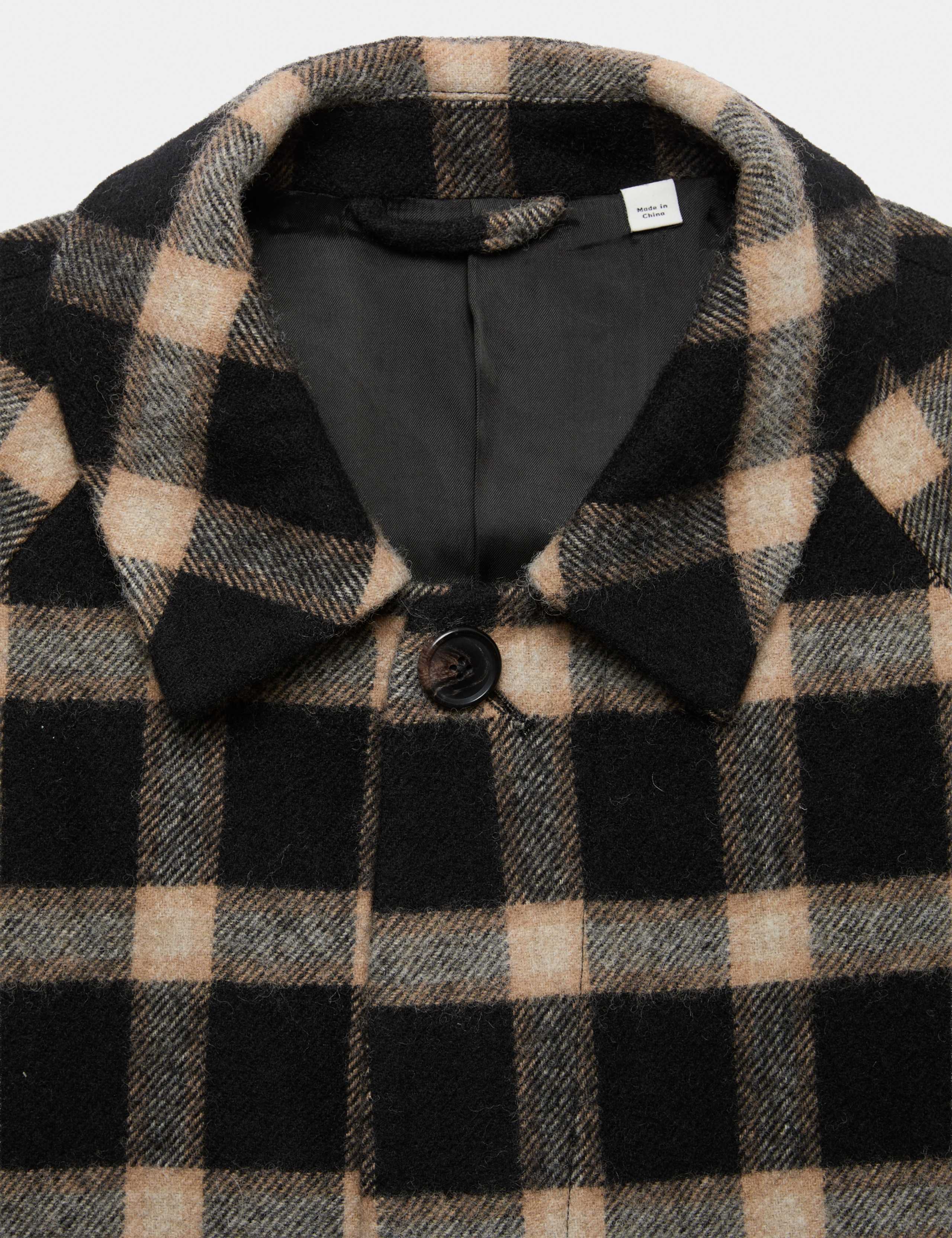 Pure Wool Check Overcoat 8 of 8