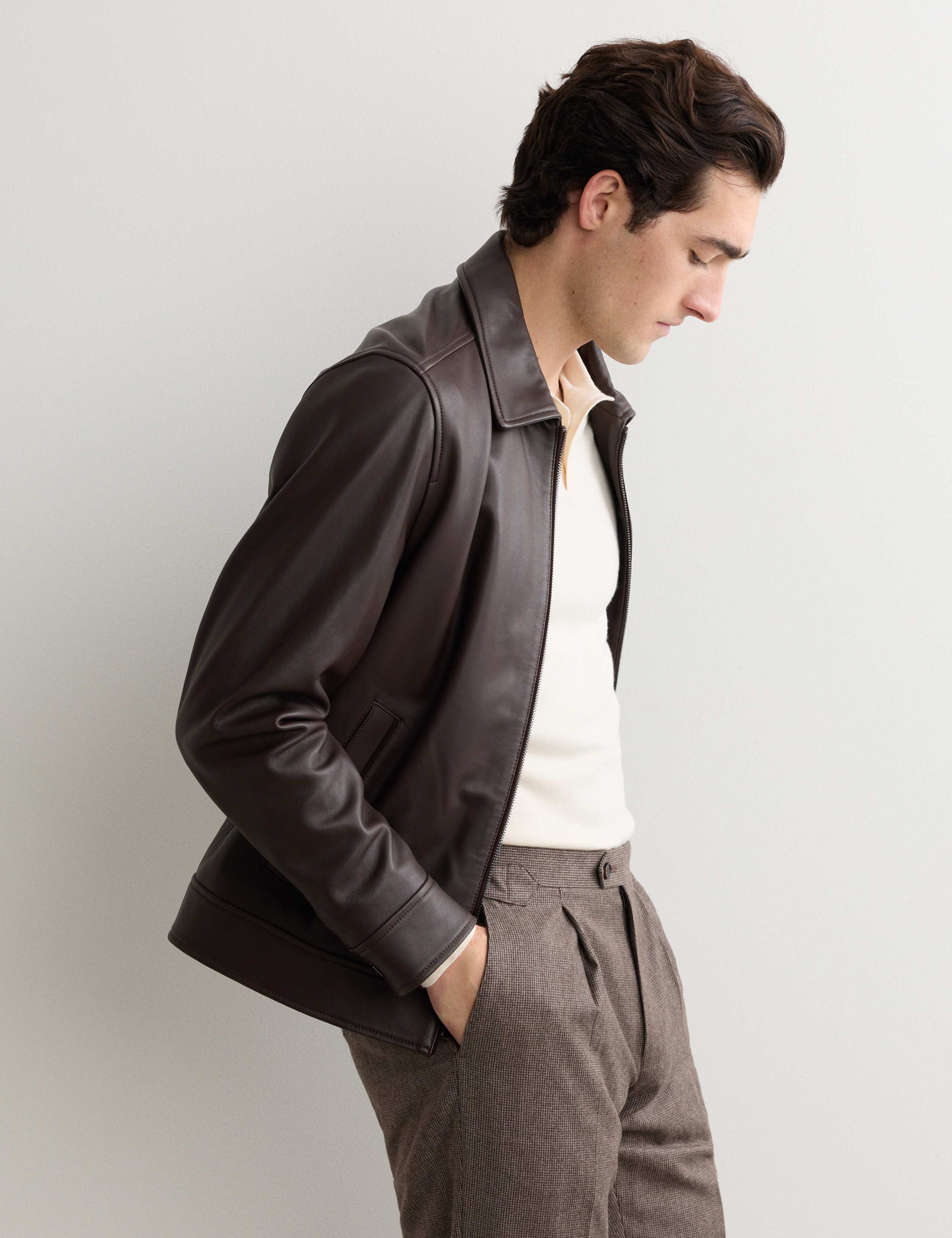 Leather Harrington Jacket 4 of 8