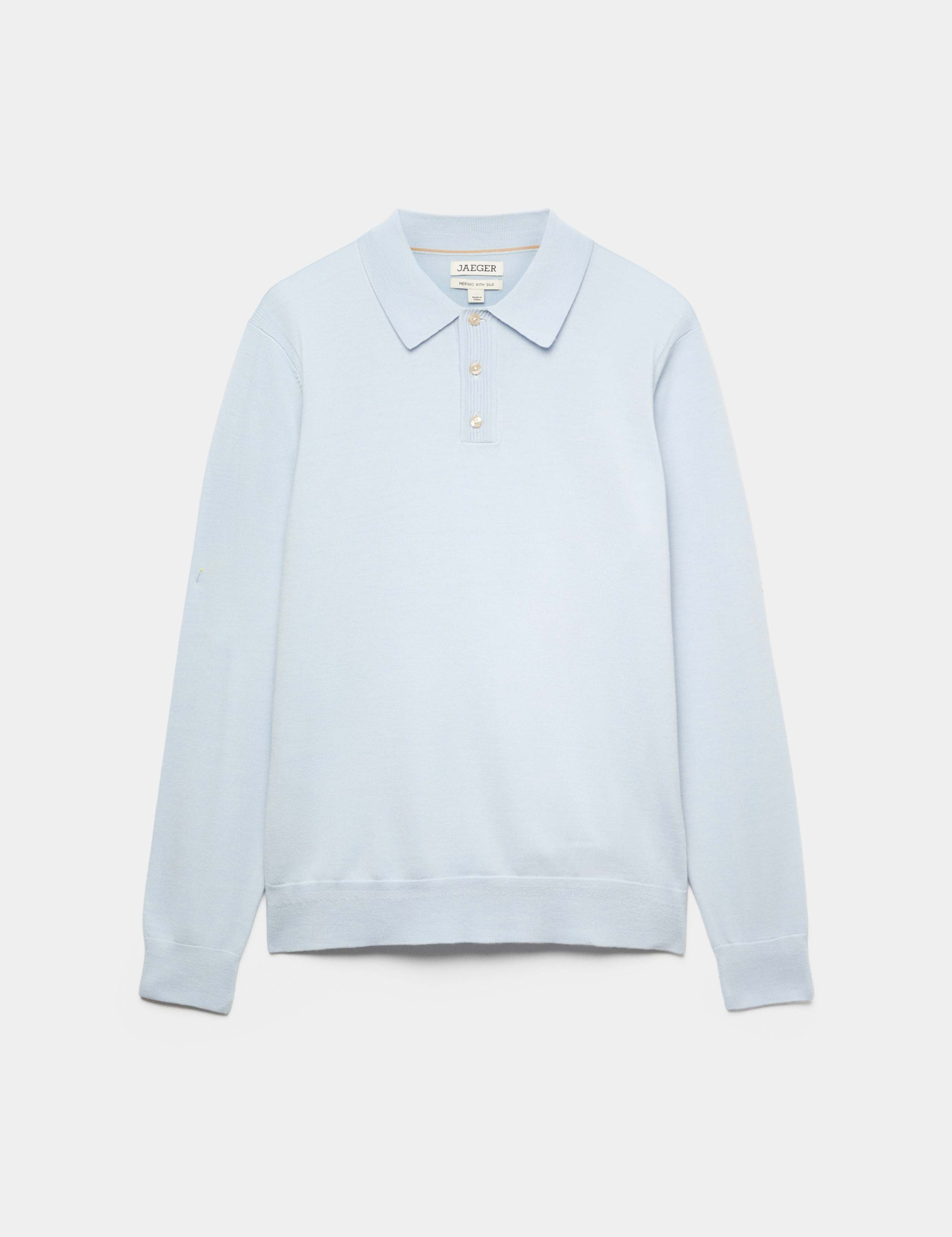 Merino Wool with Silk Knitted Polo Shirt 2 of 8