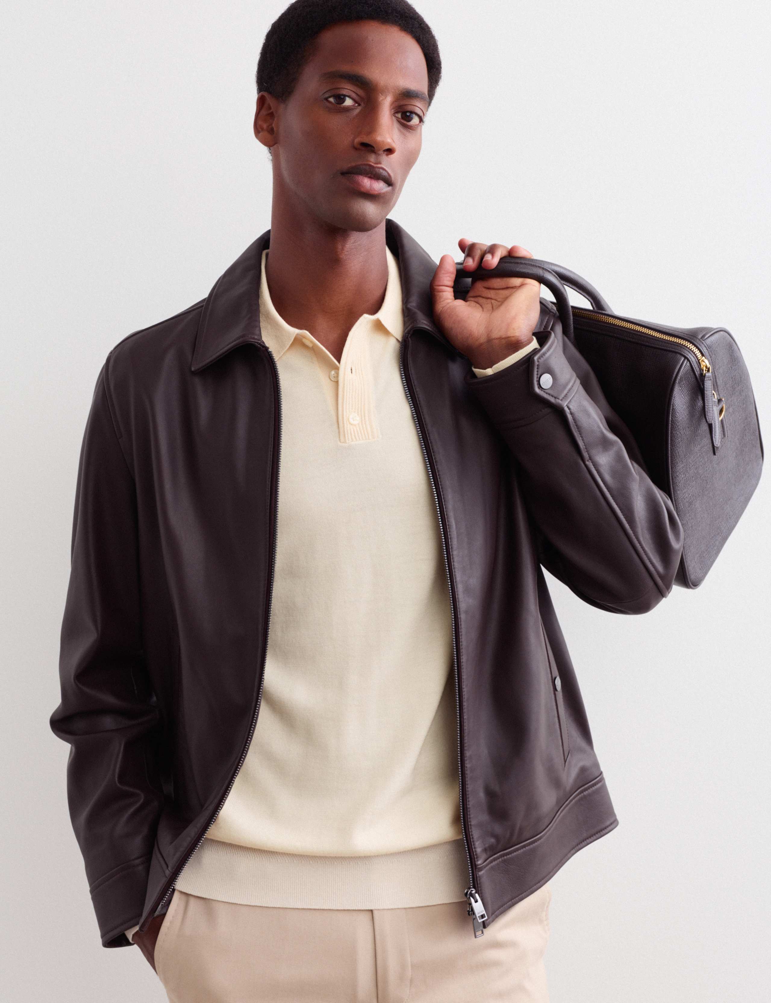 Merino Wool with Silk Knitted Polo Shirt 3 of 8