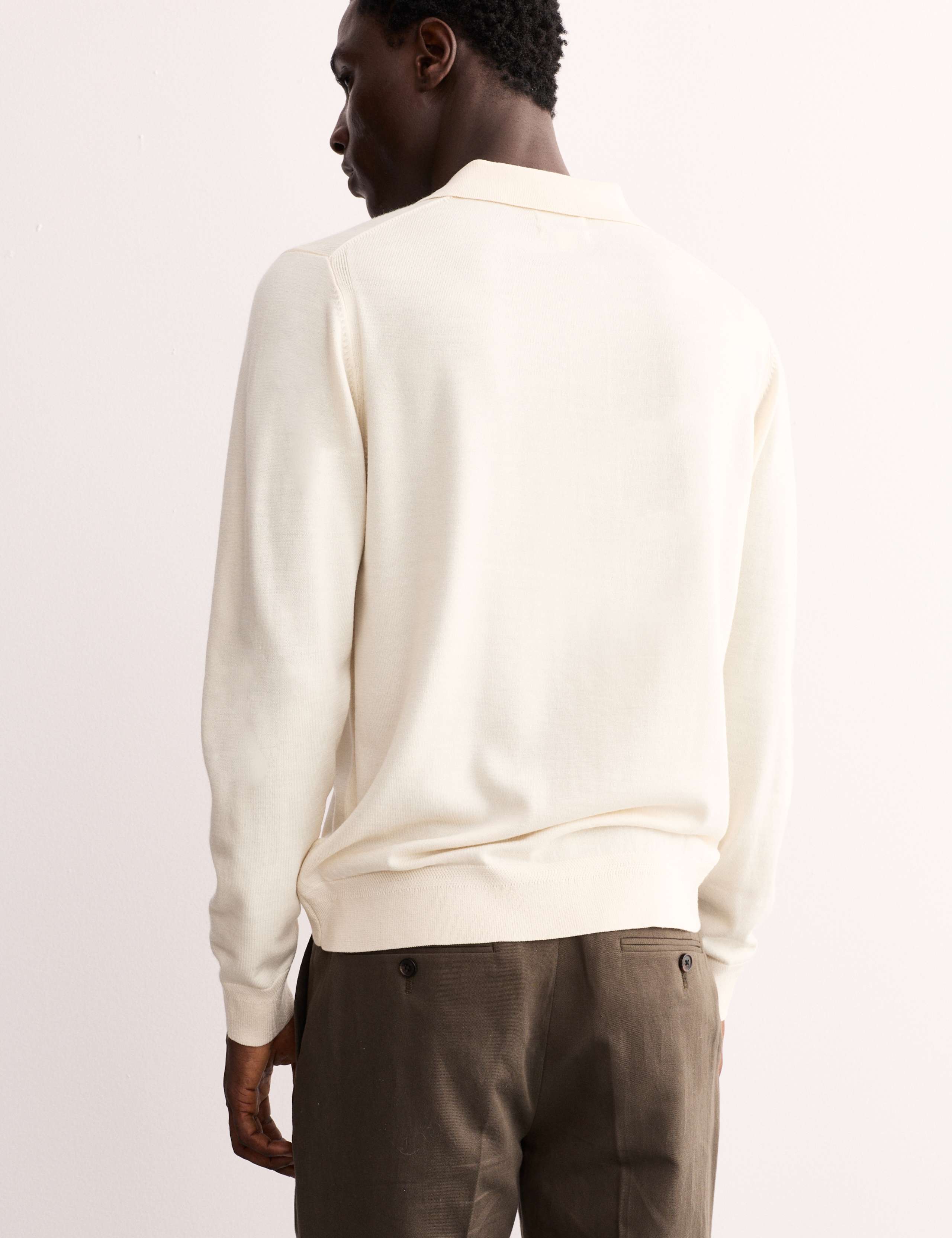 Merino Wool with Silk Knitted Polo Shirt 4 of 7