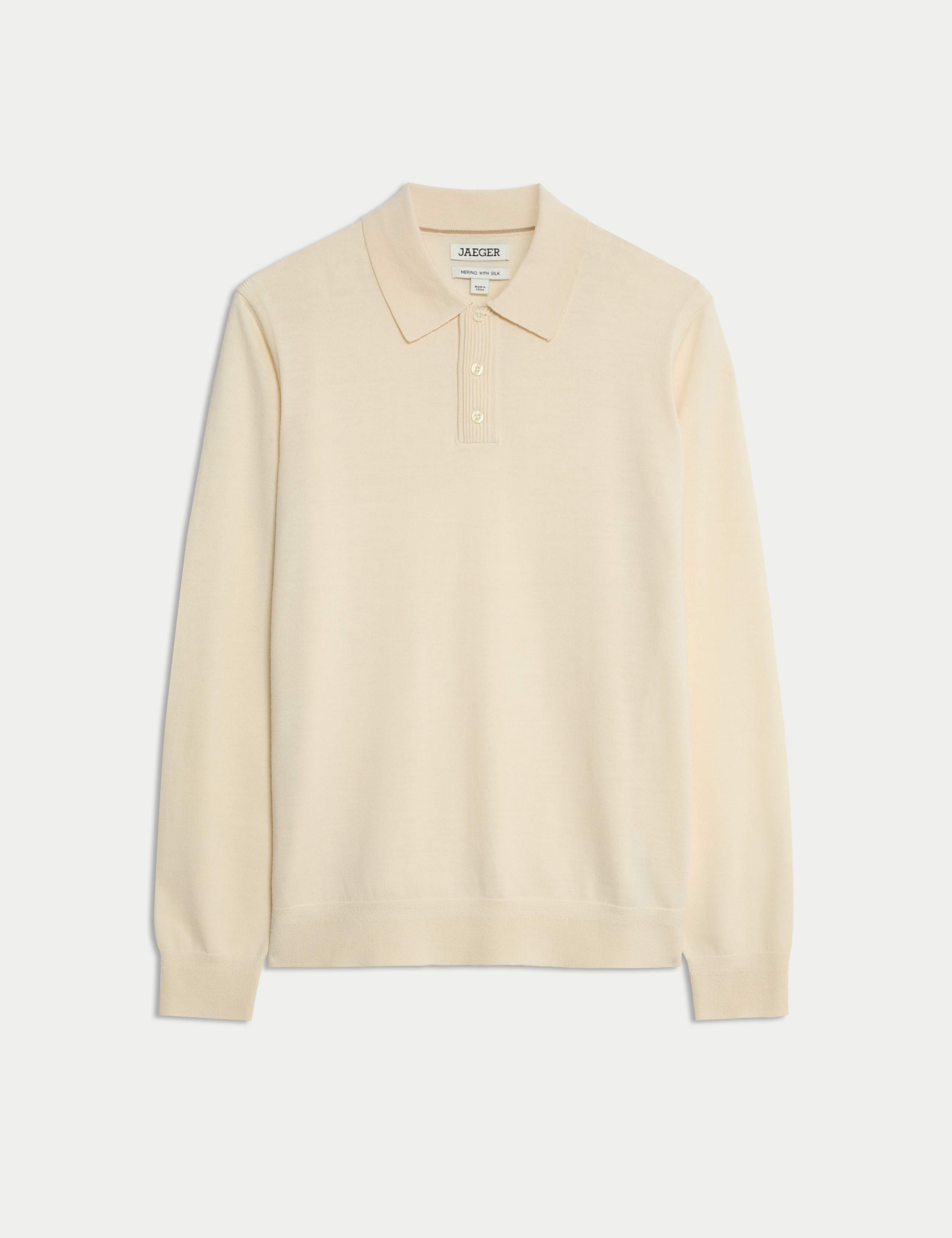 Merino Wool with Silk Knitted Polo Shirt 2 of 7