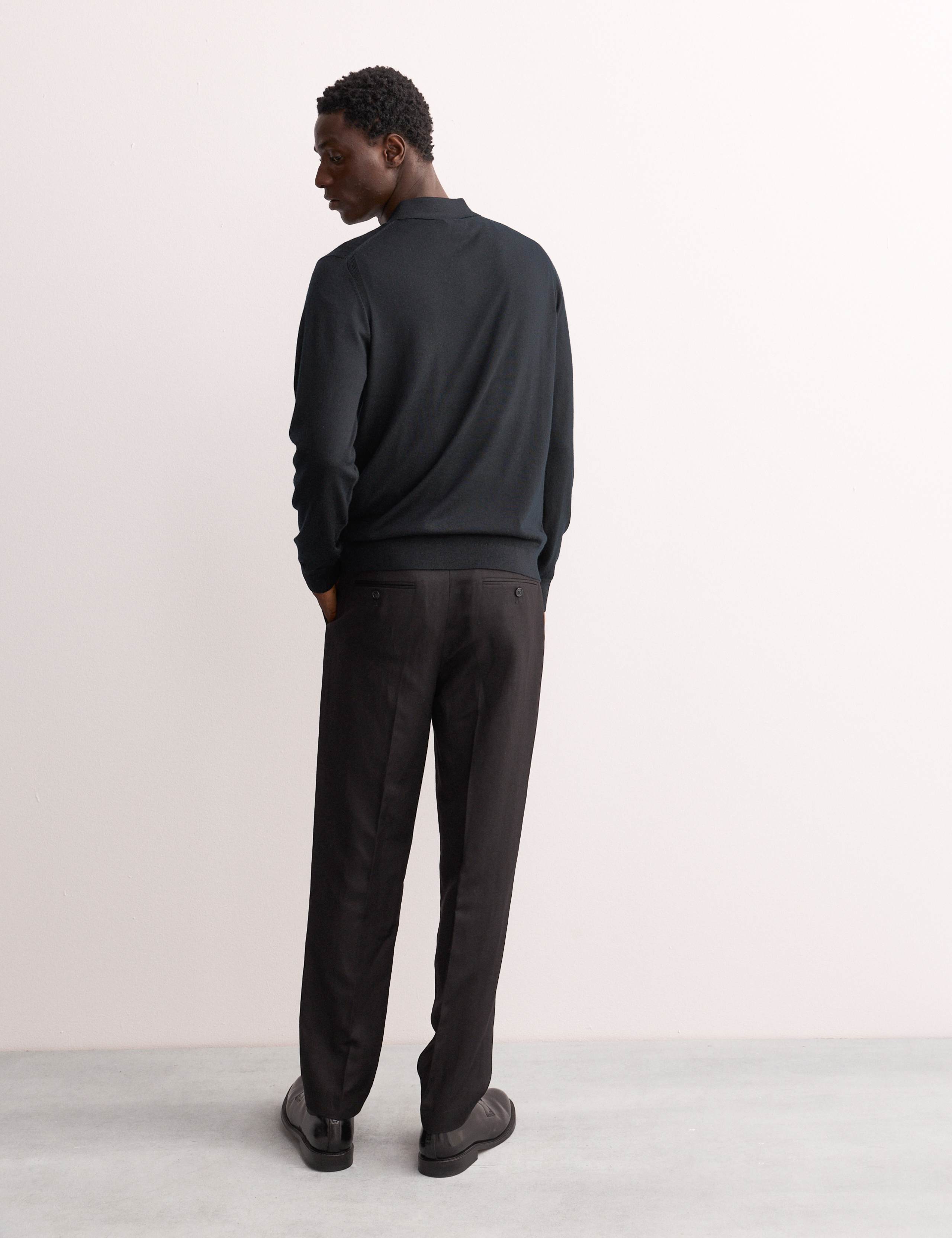 Merino Wool with Silk Knitted Polo Shirt 5 of 8