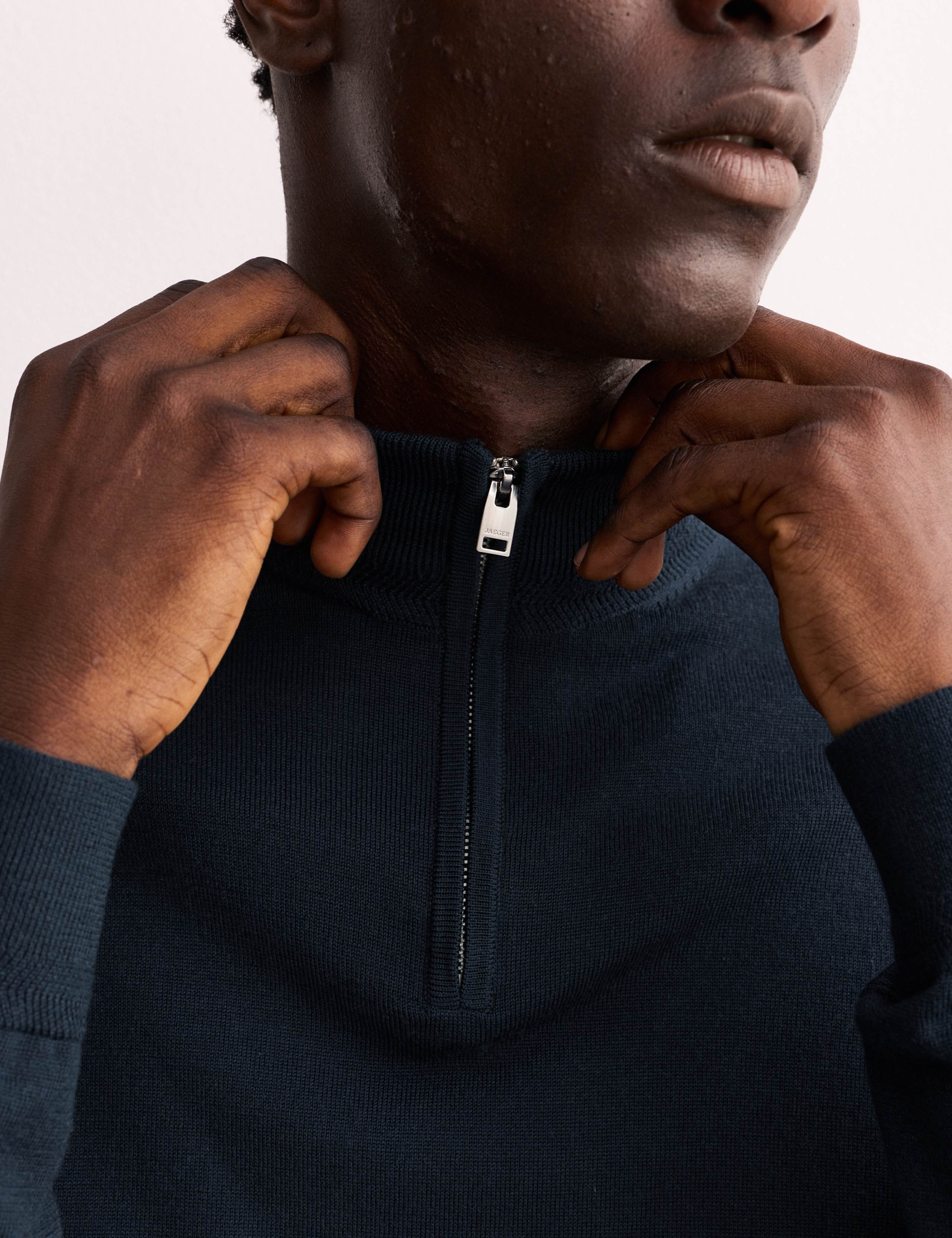 Merino Wool with Silk Half Zip Jumper 3 of 8