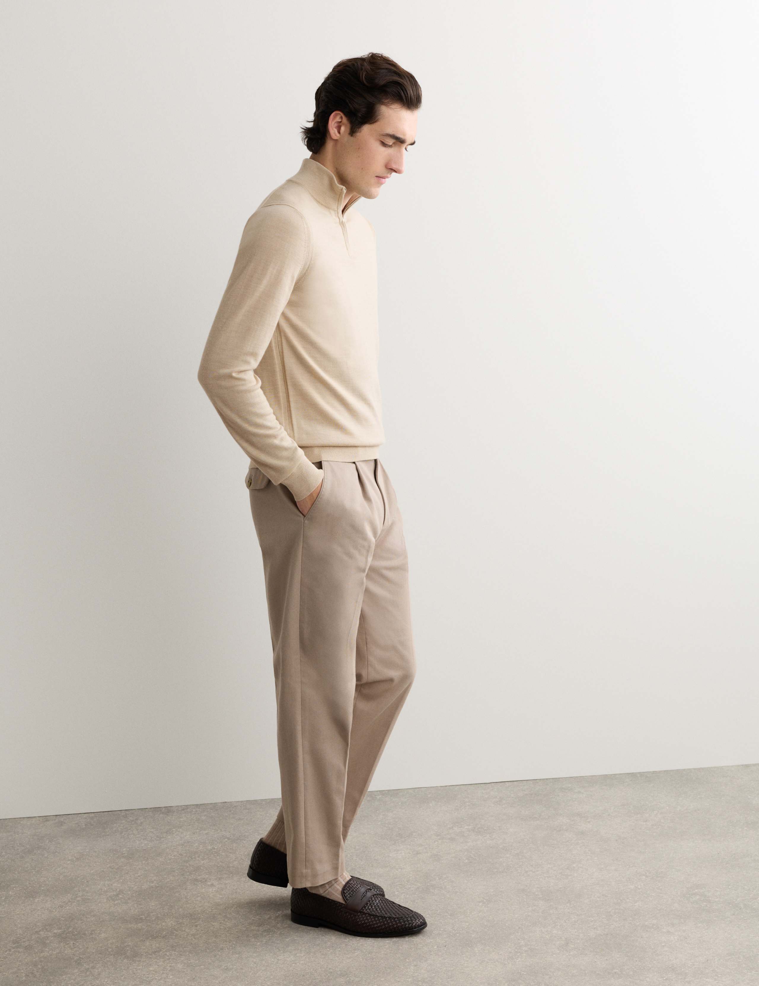 Merino Wool with Silk Half Zip Jumper 5 of 7