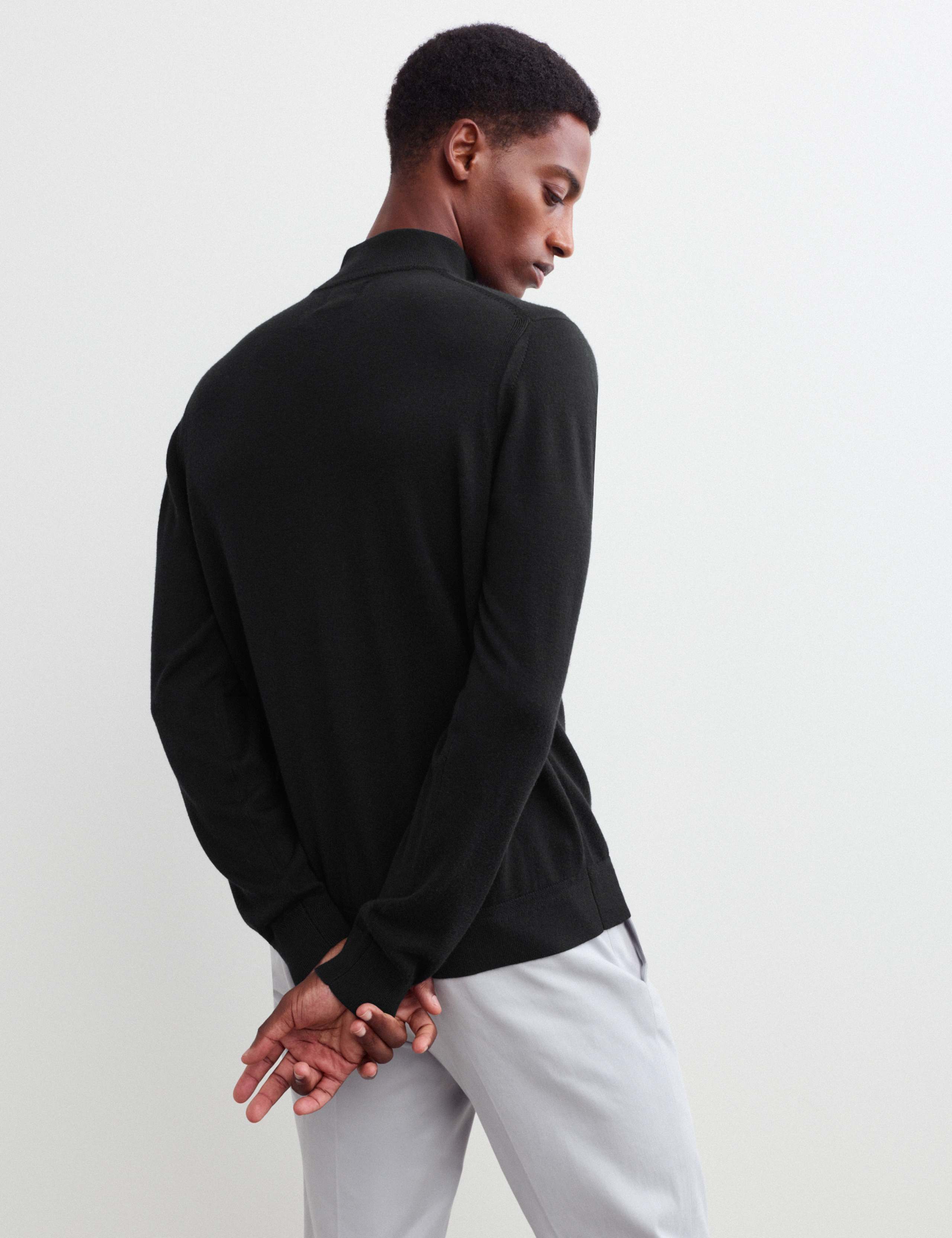 Merino Wool with Silk Half Zip Jumper 4 of 6