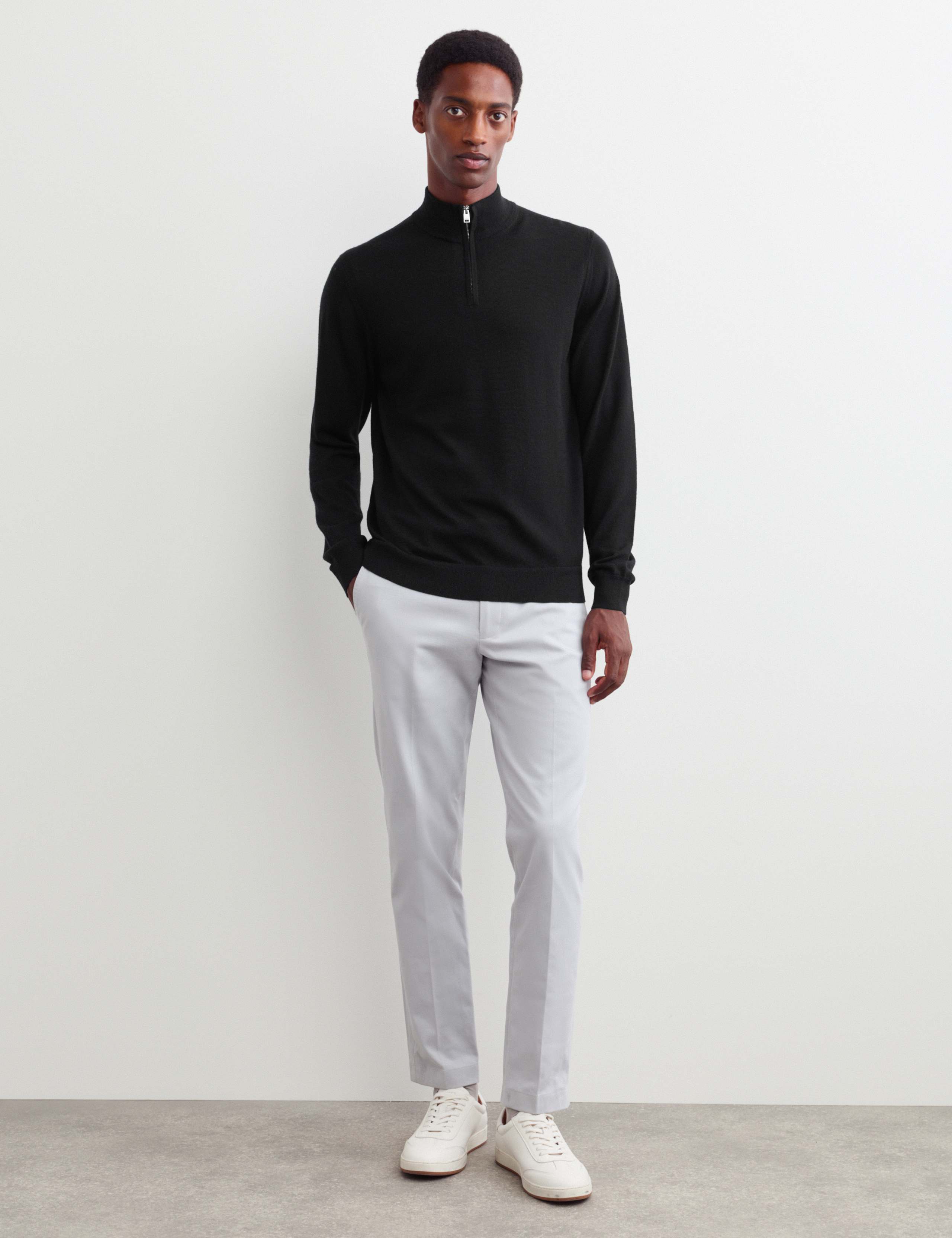 Merino Wool with Silk Half Zip Jumper 5 of 6