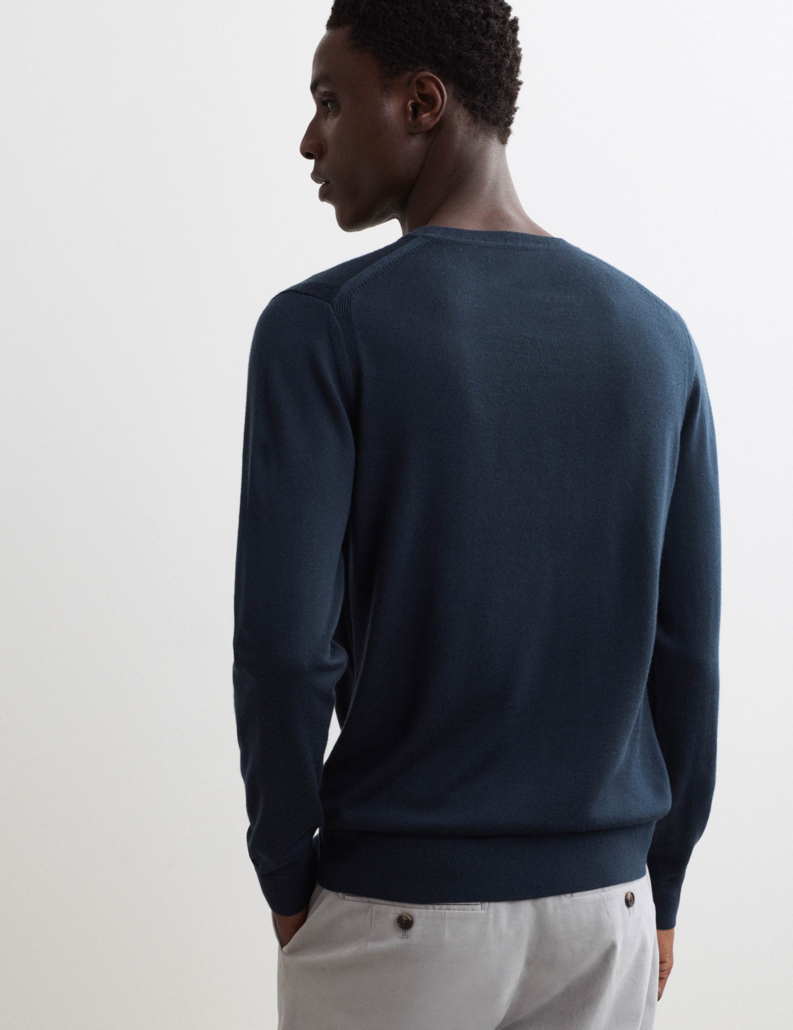 Extra Fine Merino Wool Crew Neck Jumper with Silk 6 of 6