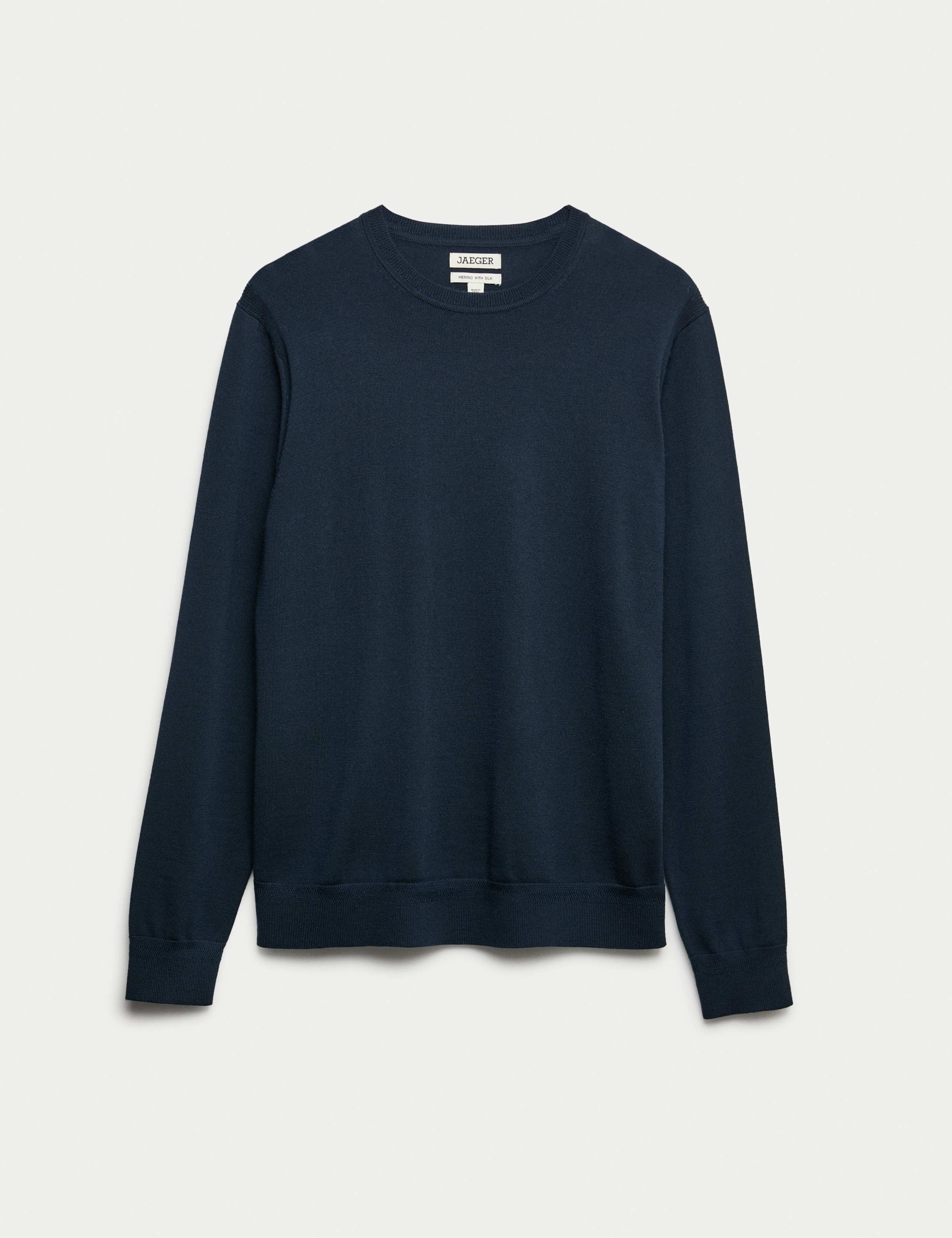 Extra Fine Merino Wool Crew Neck Jumper with Silk 1 of 6