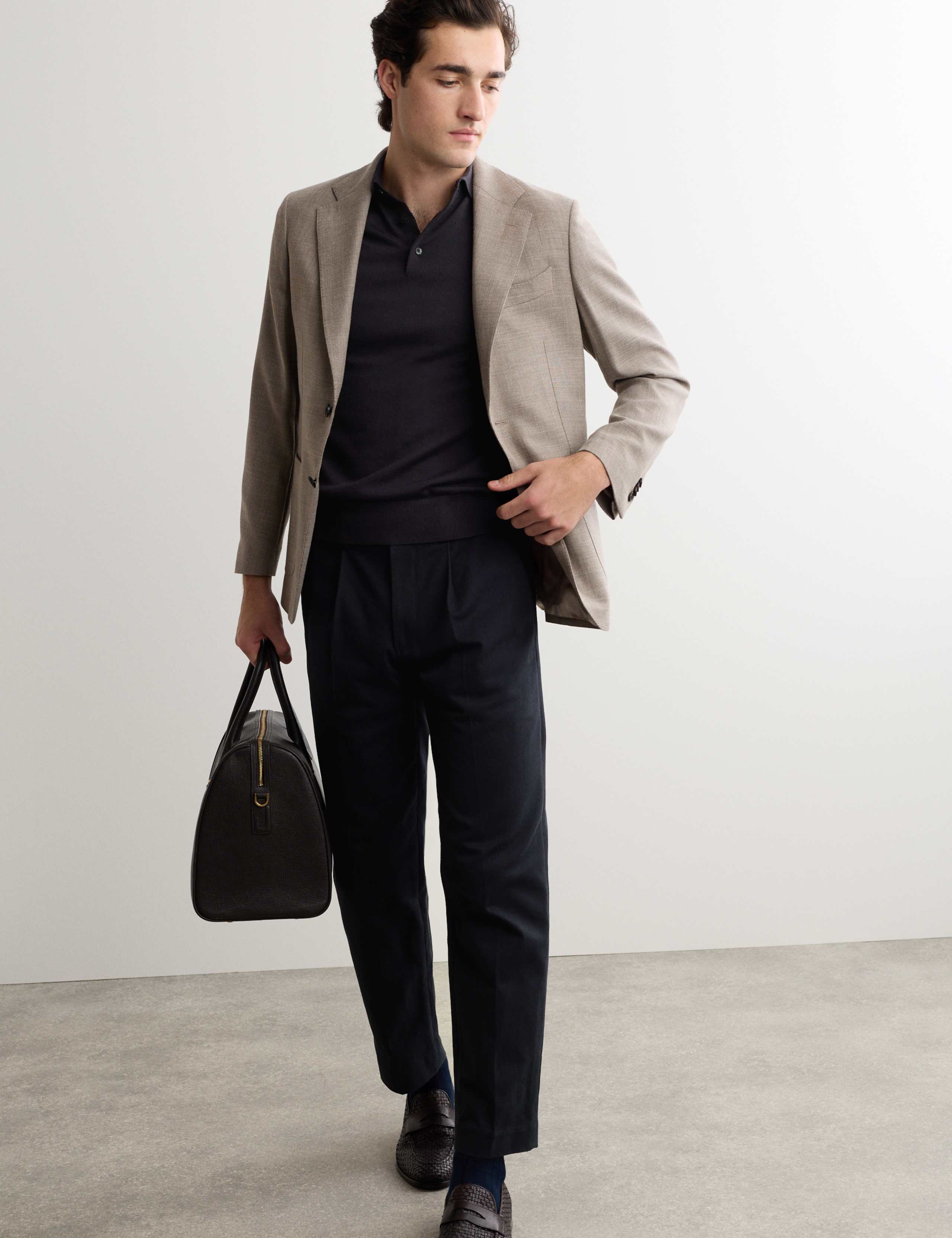 Merino Wool with Silk Knitted Polo Shirt 7 of 7