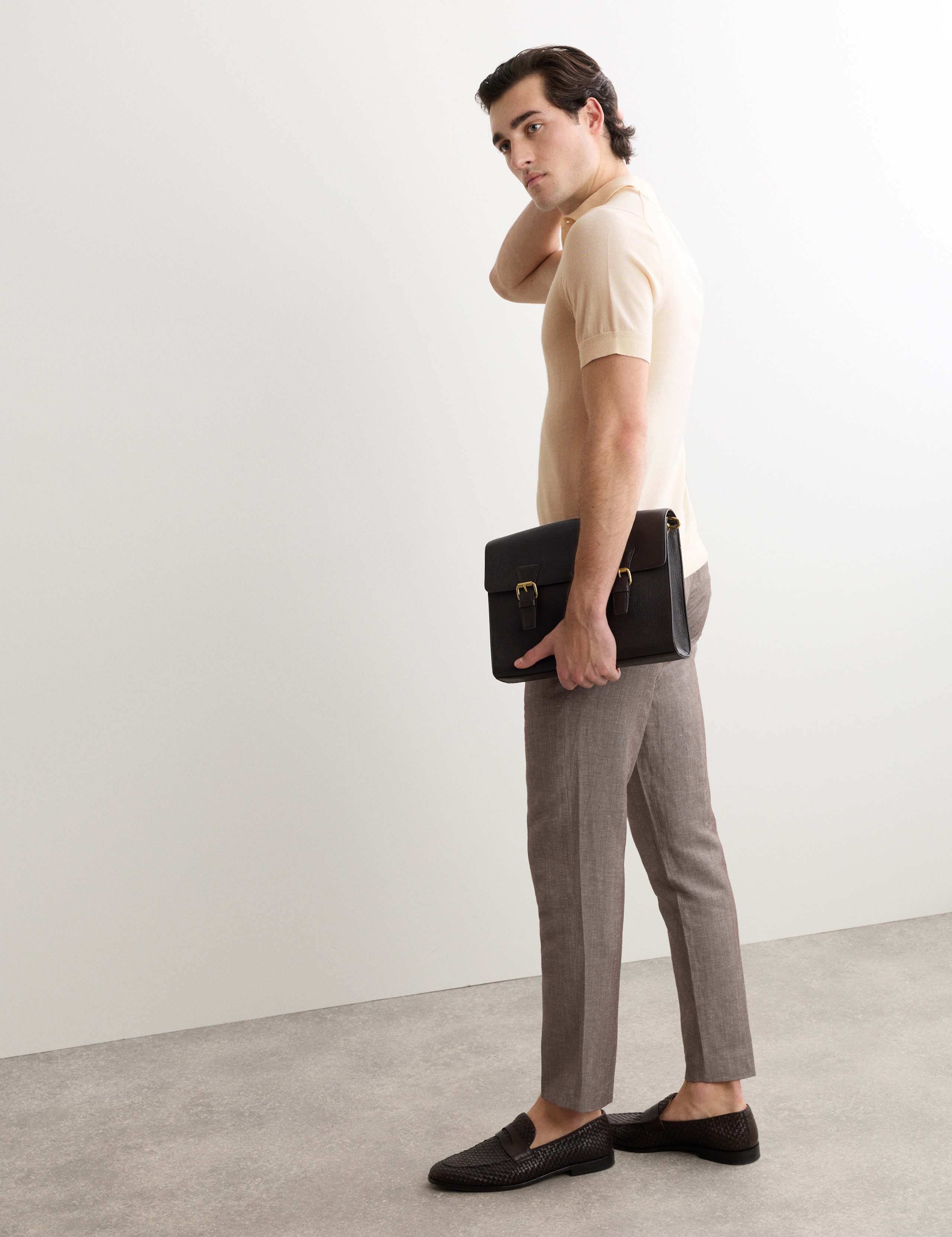 Merino Wool with Silk Knitted Polo Shirt 3 of 5