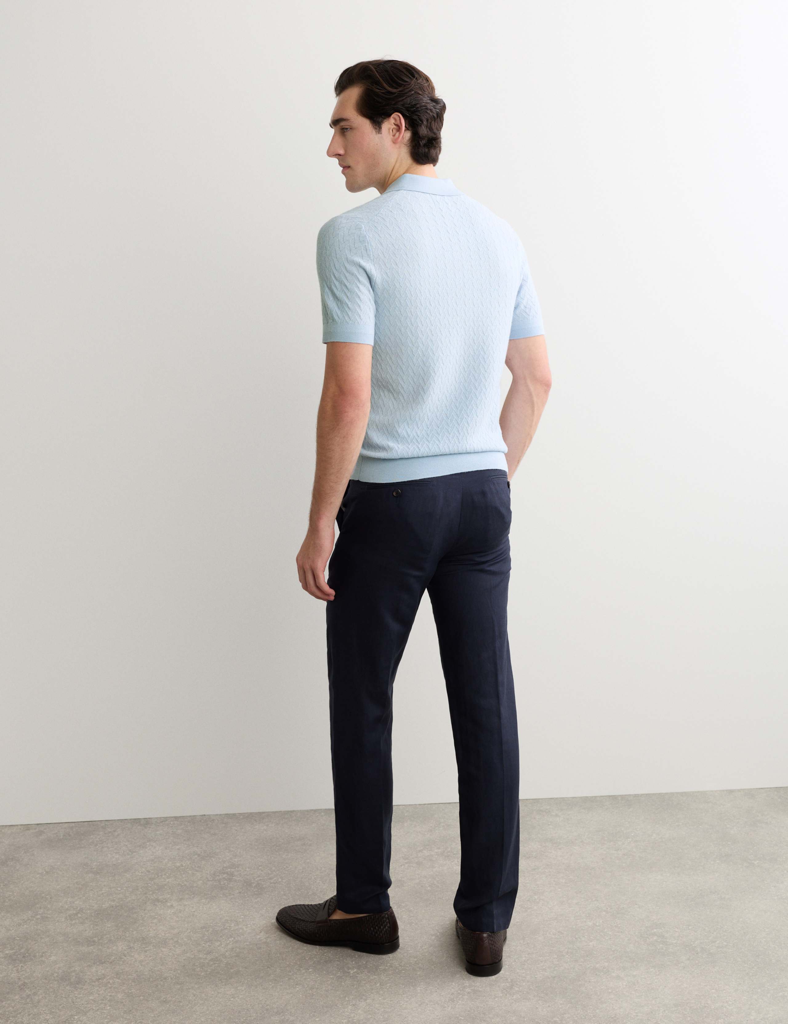 Merino Wool with Silk Knitted Polo Shirt 5 of 6