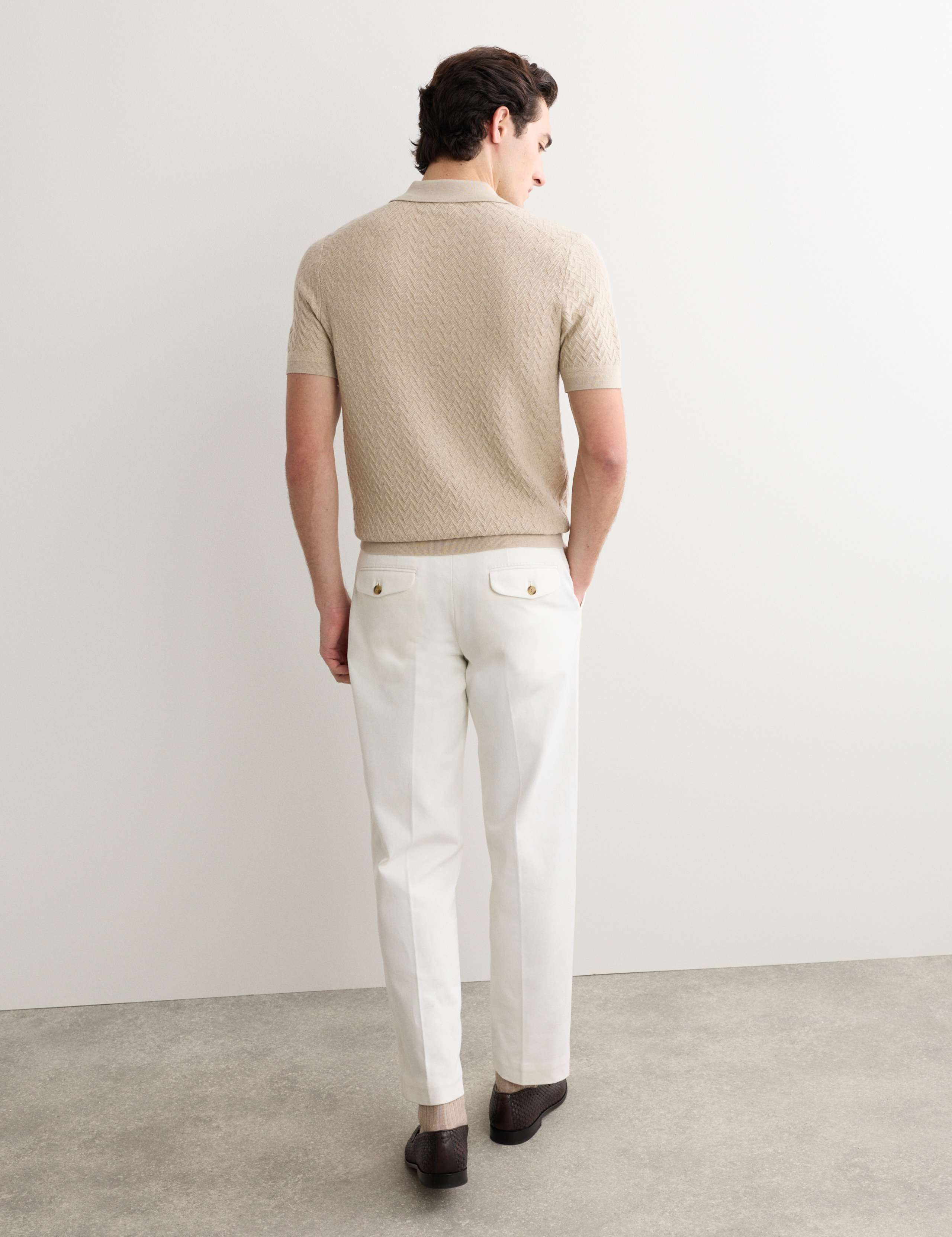 Merino Wool with Silk Knitted Polo Shirt 4 of 5