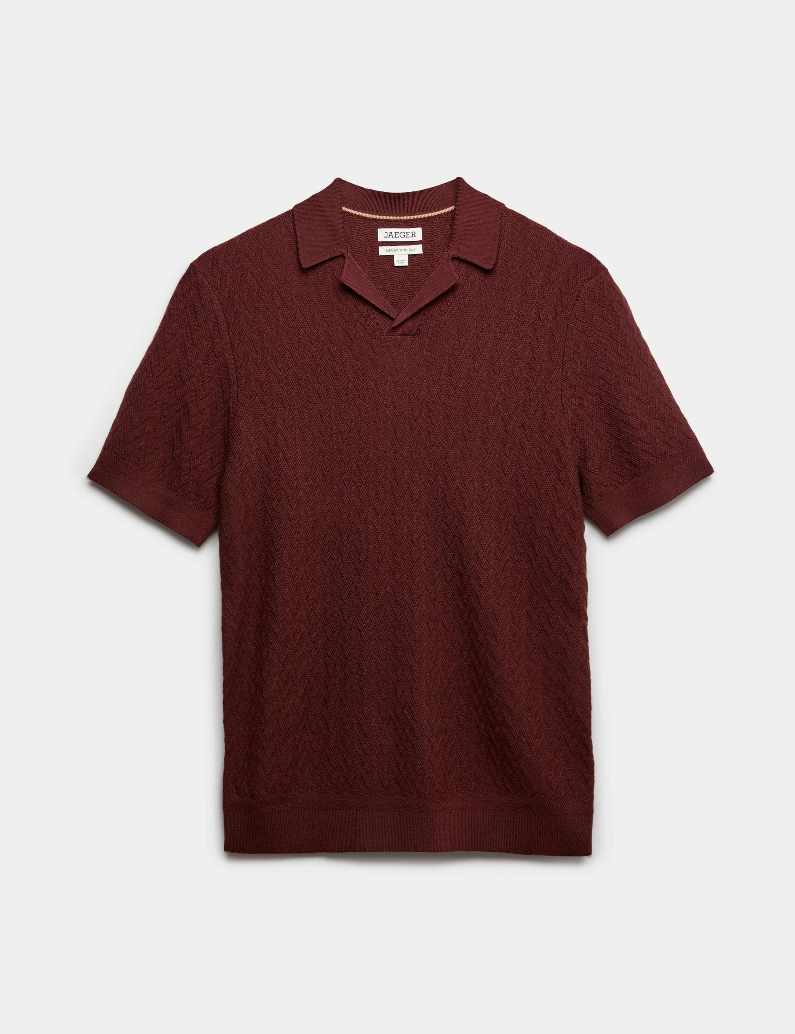 Merino Wool with Silk Knitted Polo Shirt 1 of 1
