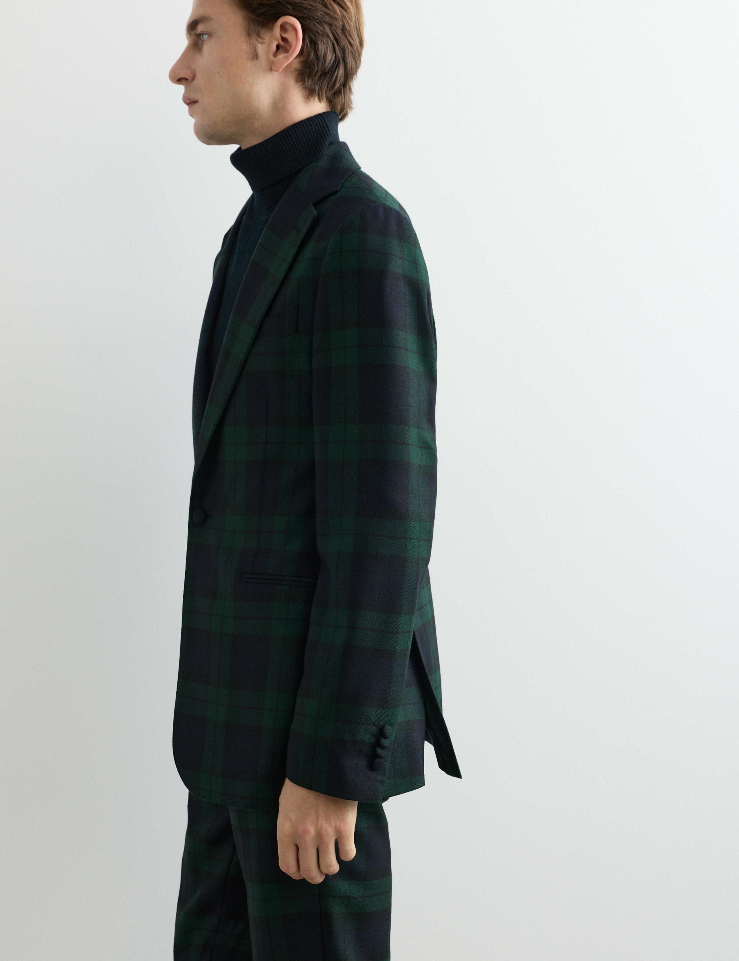 Tailored Fit Pure Wool Watch Check Jacket 5 of 7