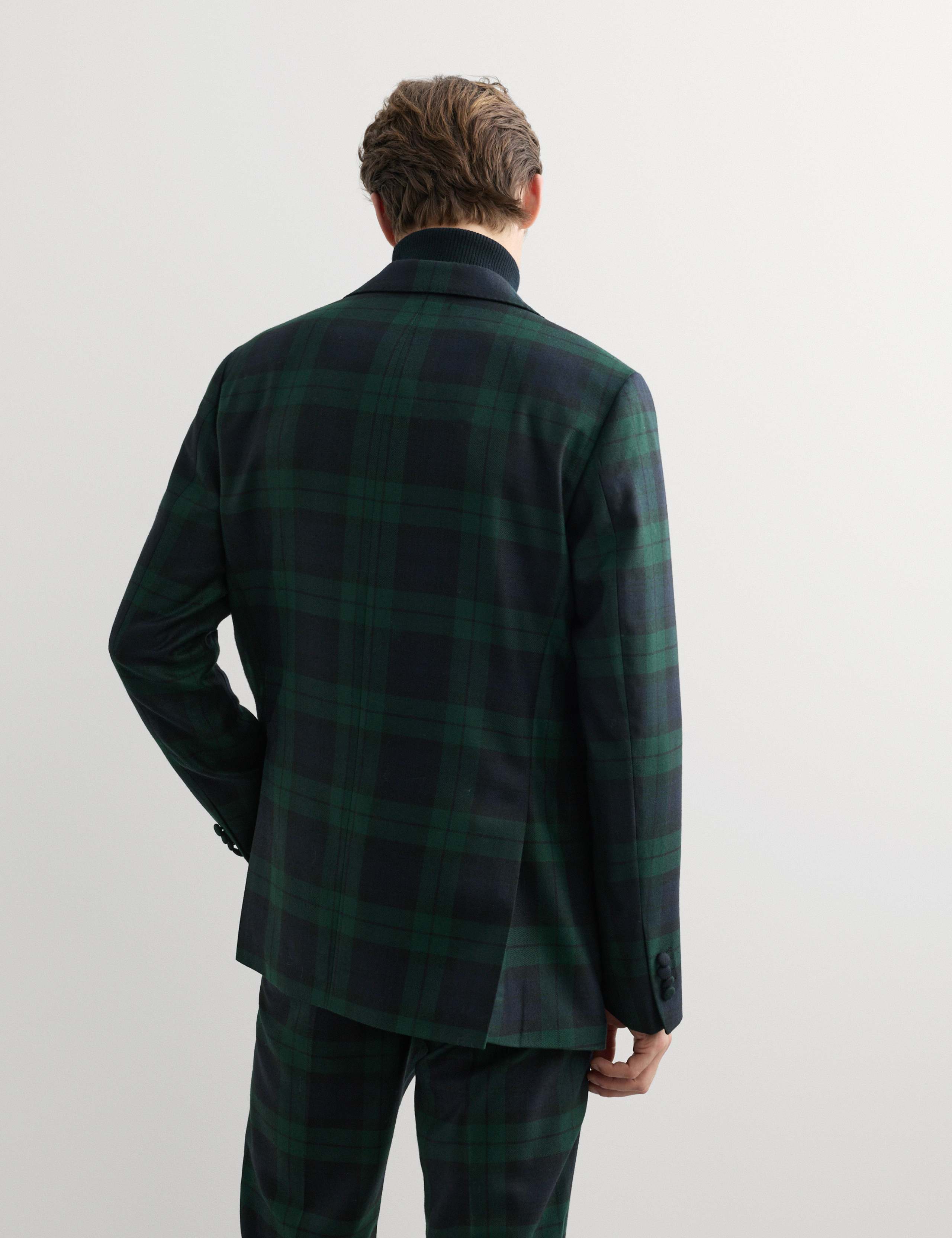 Tailored Fit Pure Wool Watch Check Jacket 6 of 7