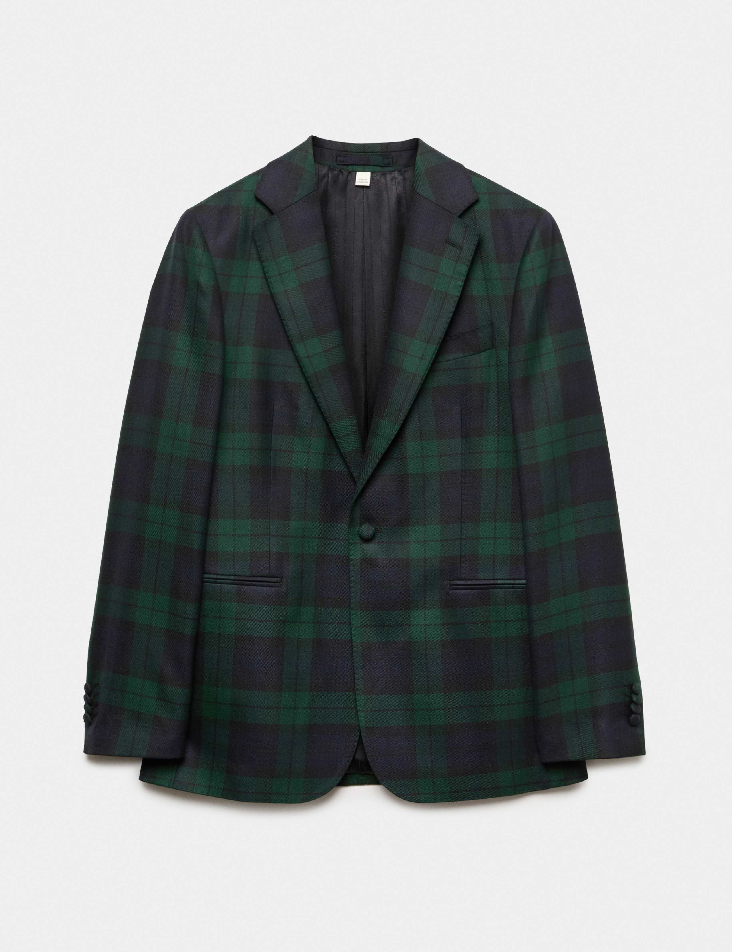 Tailored Fit Pure Wool Watch Check Jacket 2 of 7