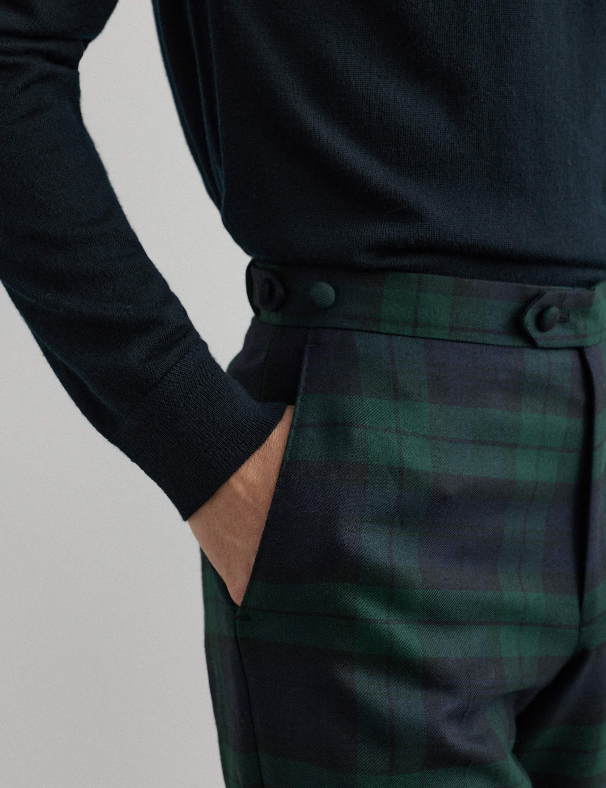 Tailored Fit Pure Wool Watch Check Trousers 3 of 6