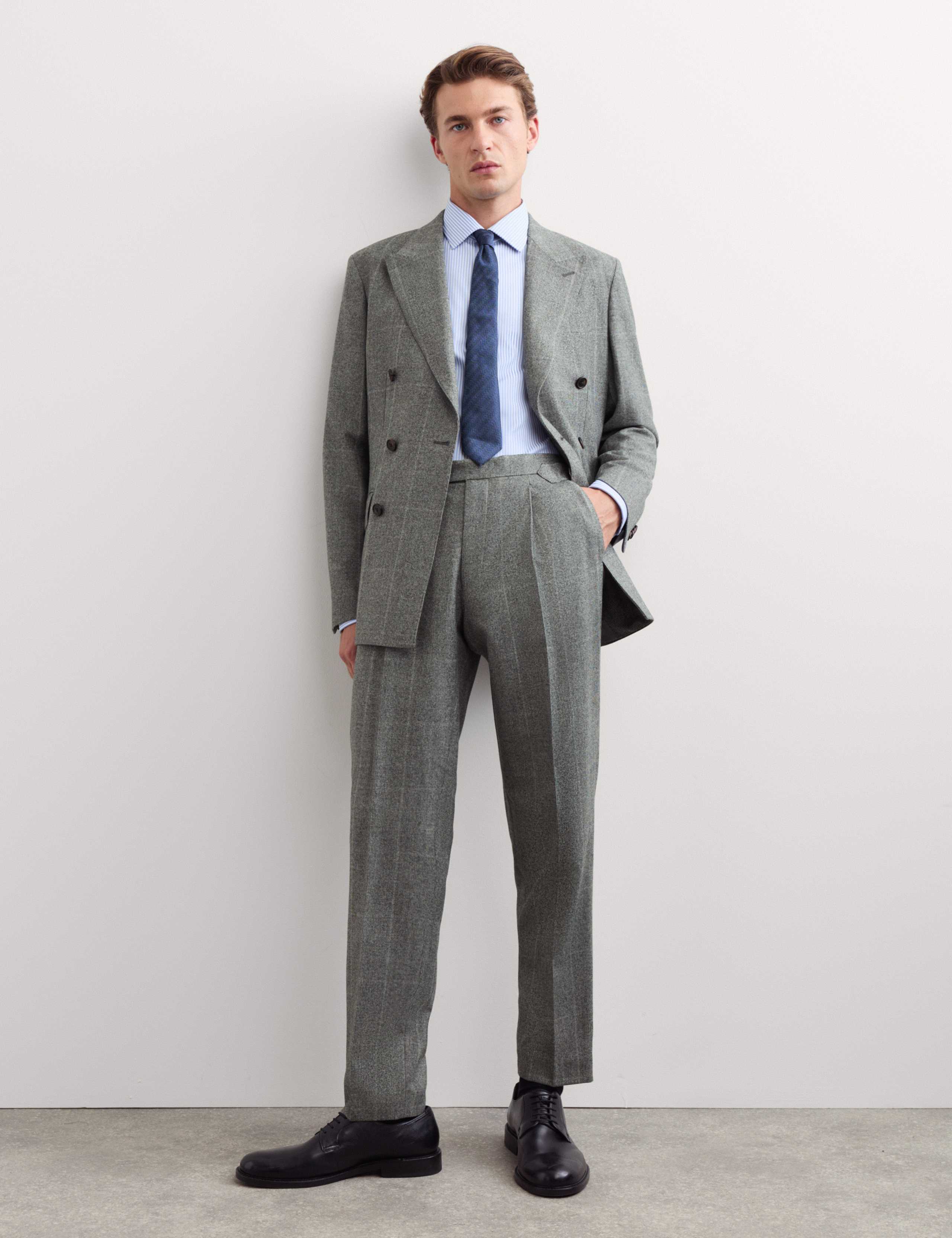 Tailored Fit Pure Wool Double Breasted Check Jacket 6 of 7