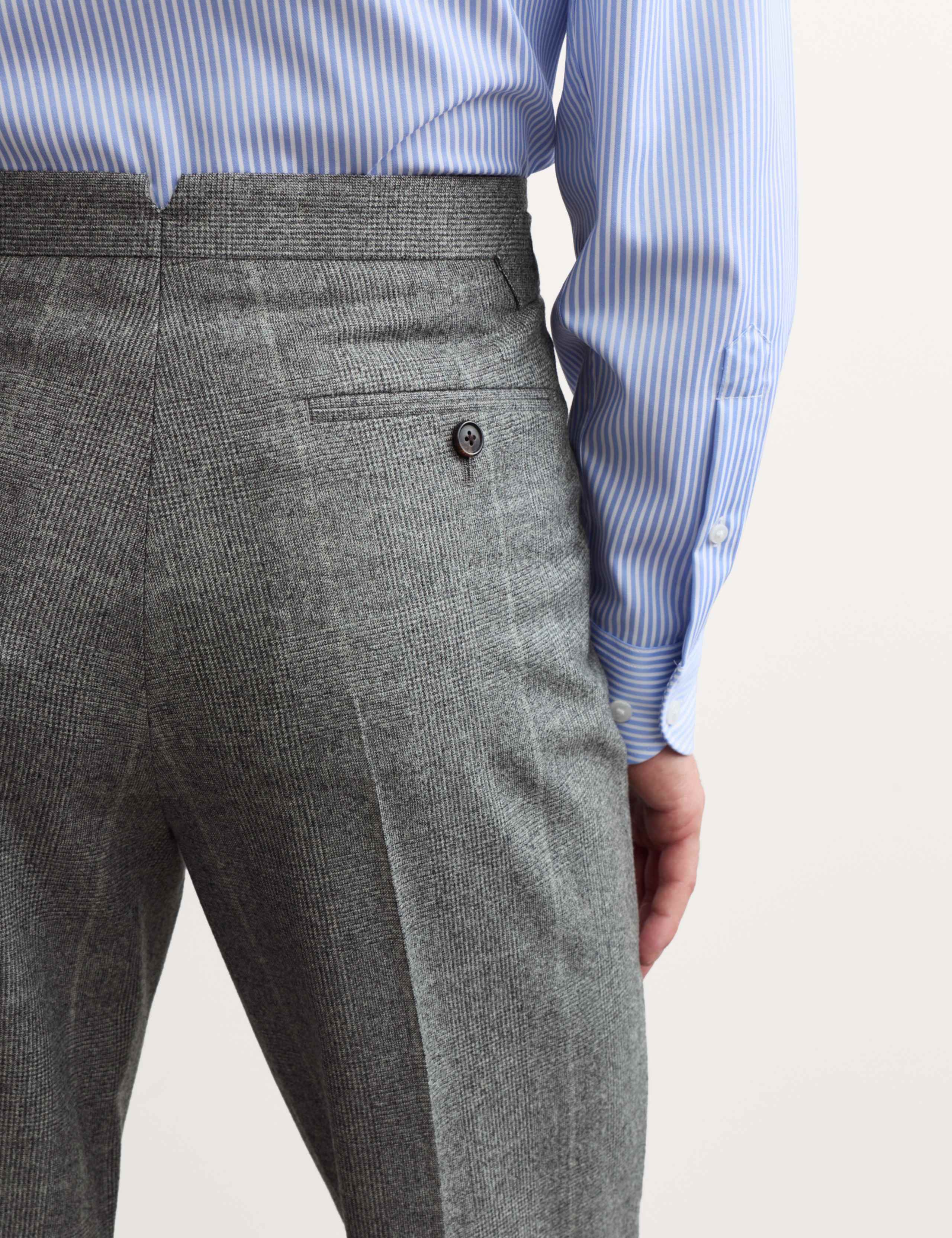 Tailored Fit Italian Wool Check Trousers 3 of 7