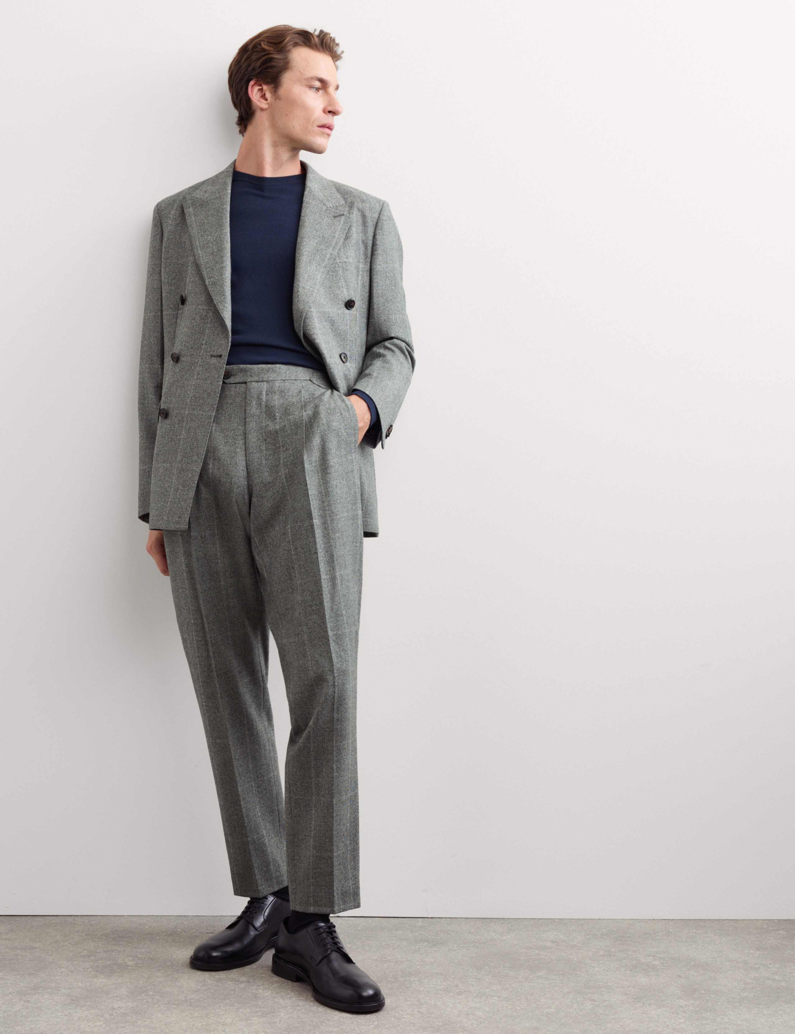 Tailored Fit Italian Wool Check Trousers 7 of 7
