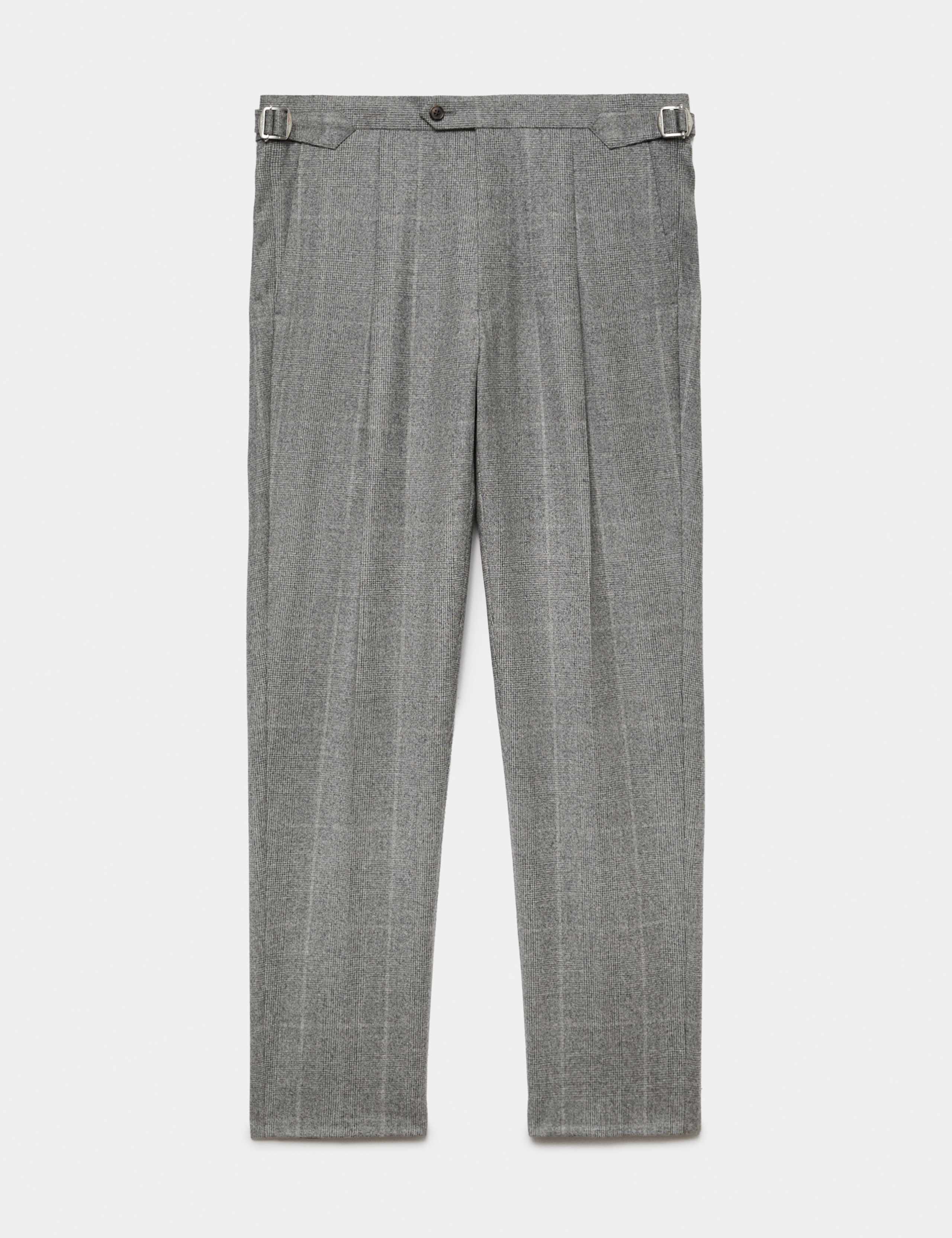 Tailored Fit Italian Wool Check Trousers 2 of 7