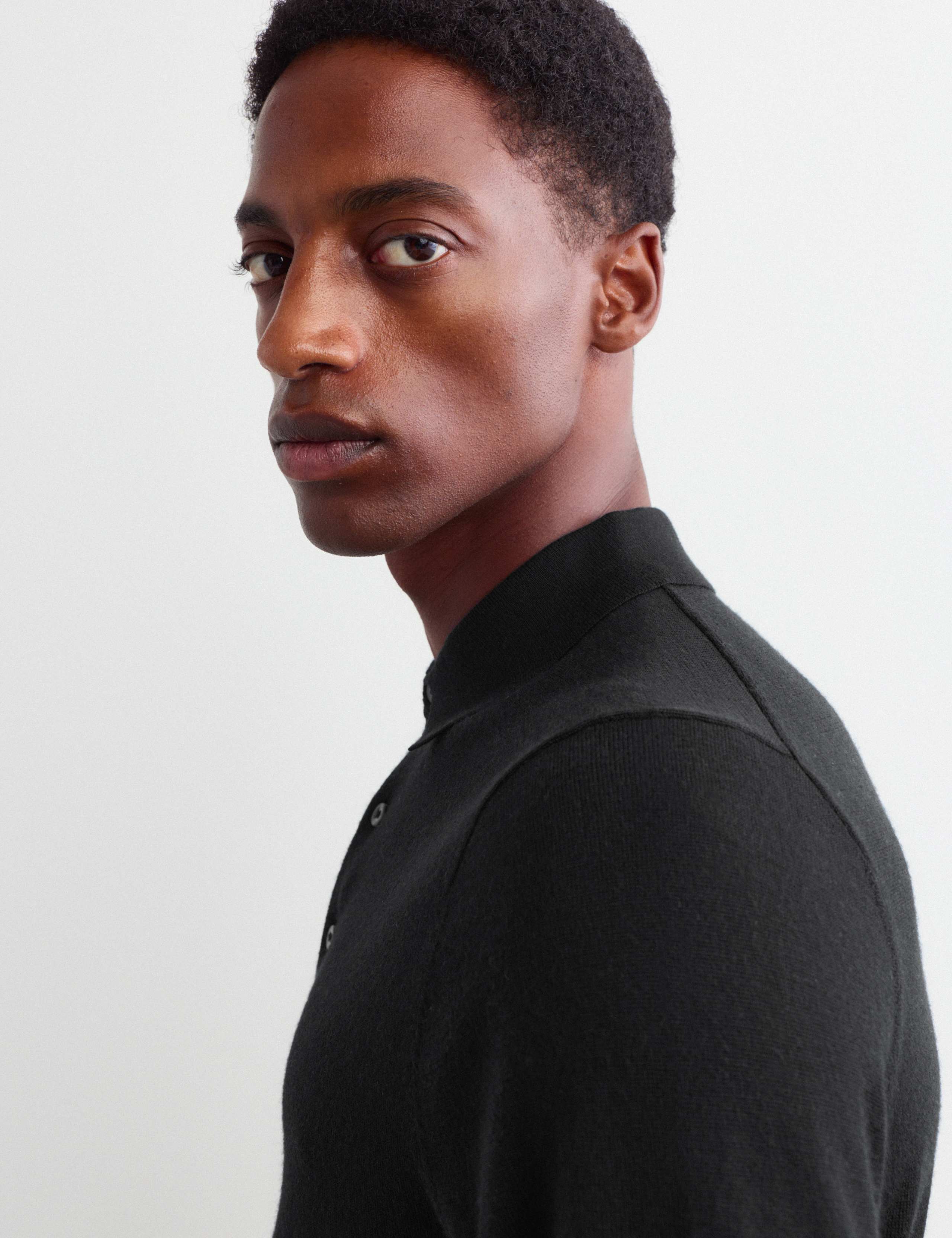 Merino Wool Rich with Silk Polo Shirt 3 of 8