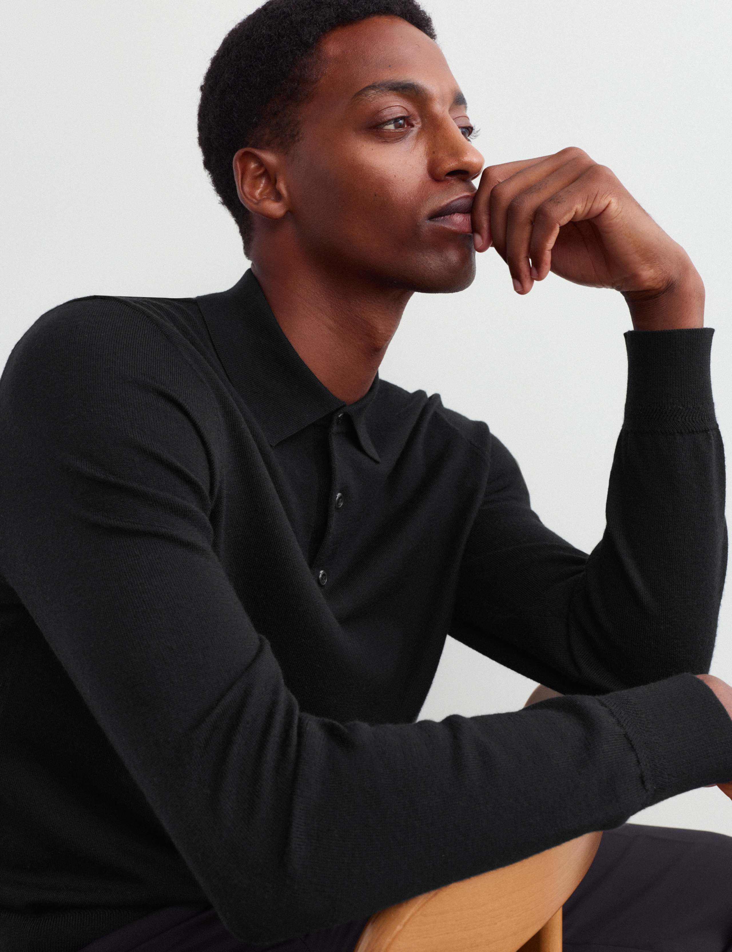 Merino Wool Rich with Silk Polo Shirt 5 of 8