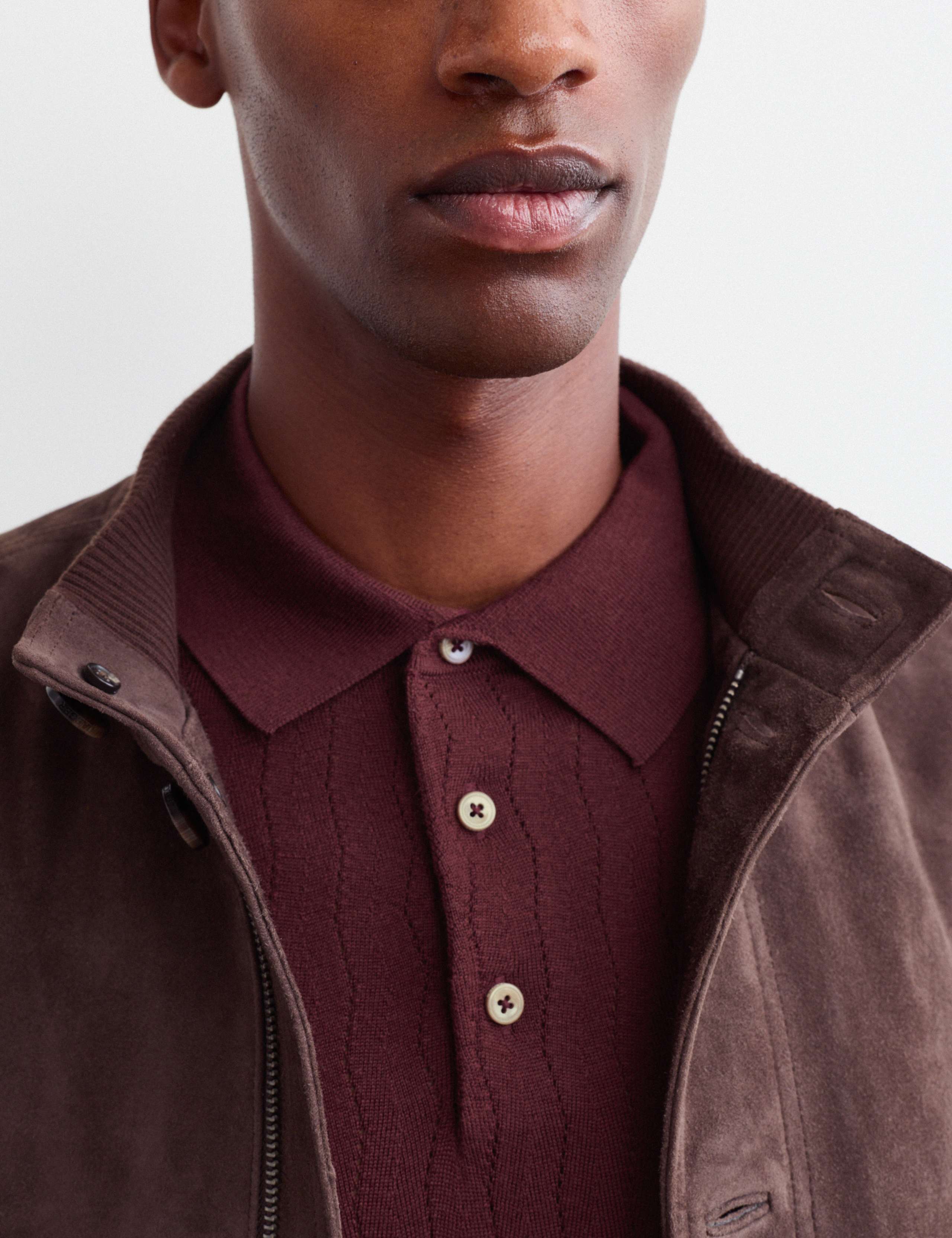 Merino Wool Rich Knitted Polo Shirt with Silk 3 of 7