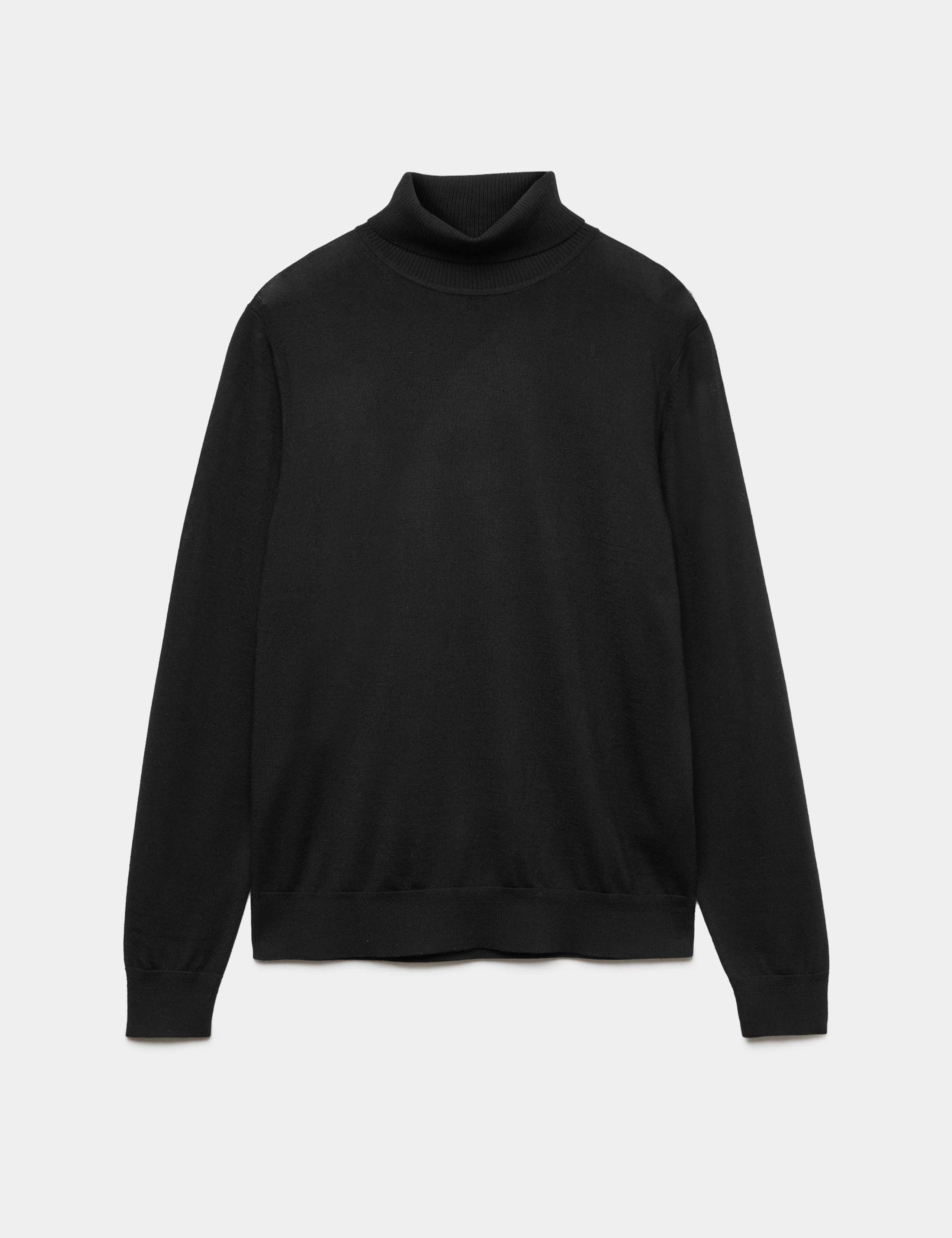 Merino Wool Rich Roll Neck Jumper with Silk 2 of 8
