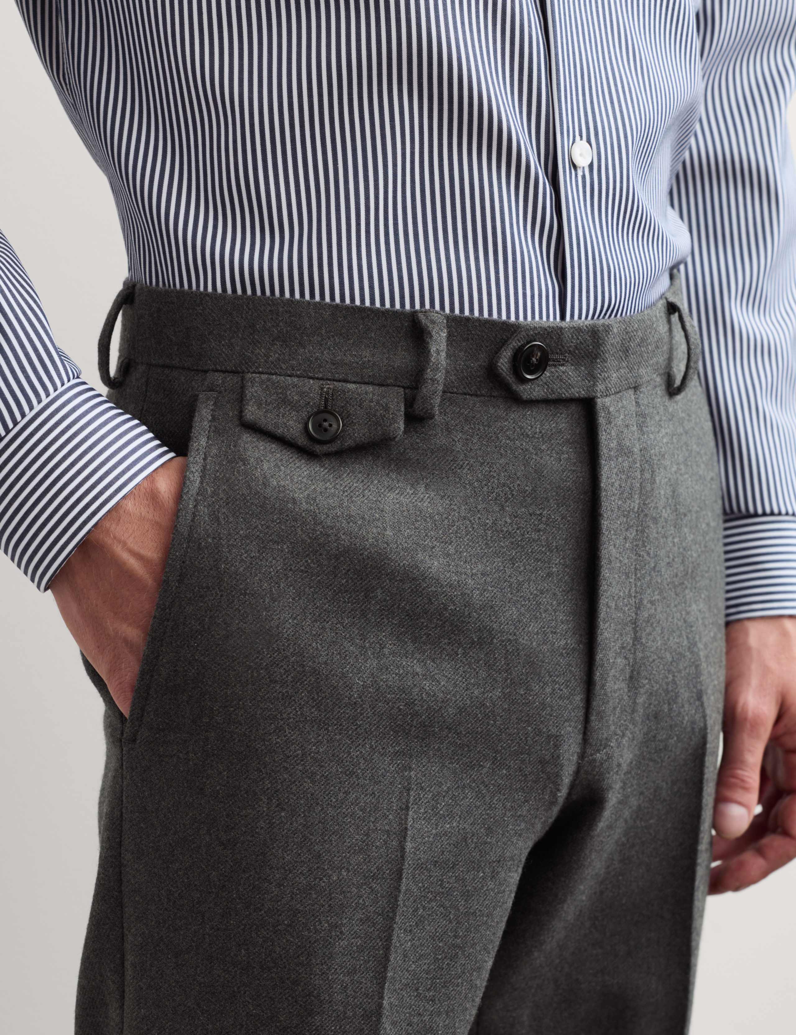 Tailored Fit Cotton Wool Blend Suit Trousers 4 of 6