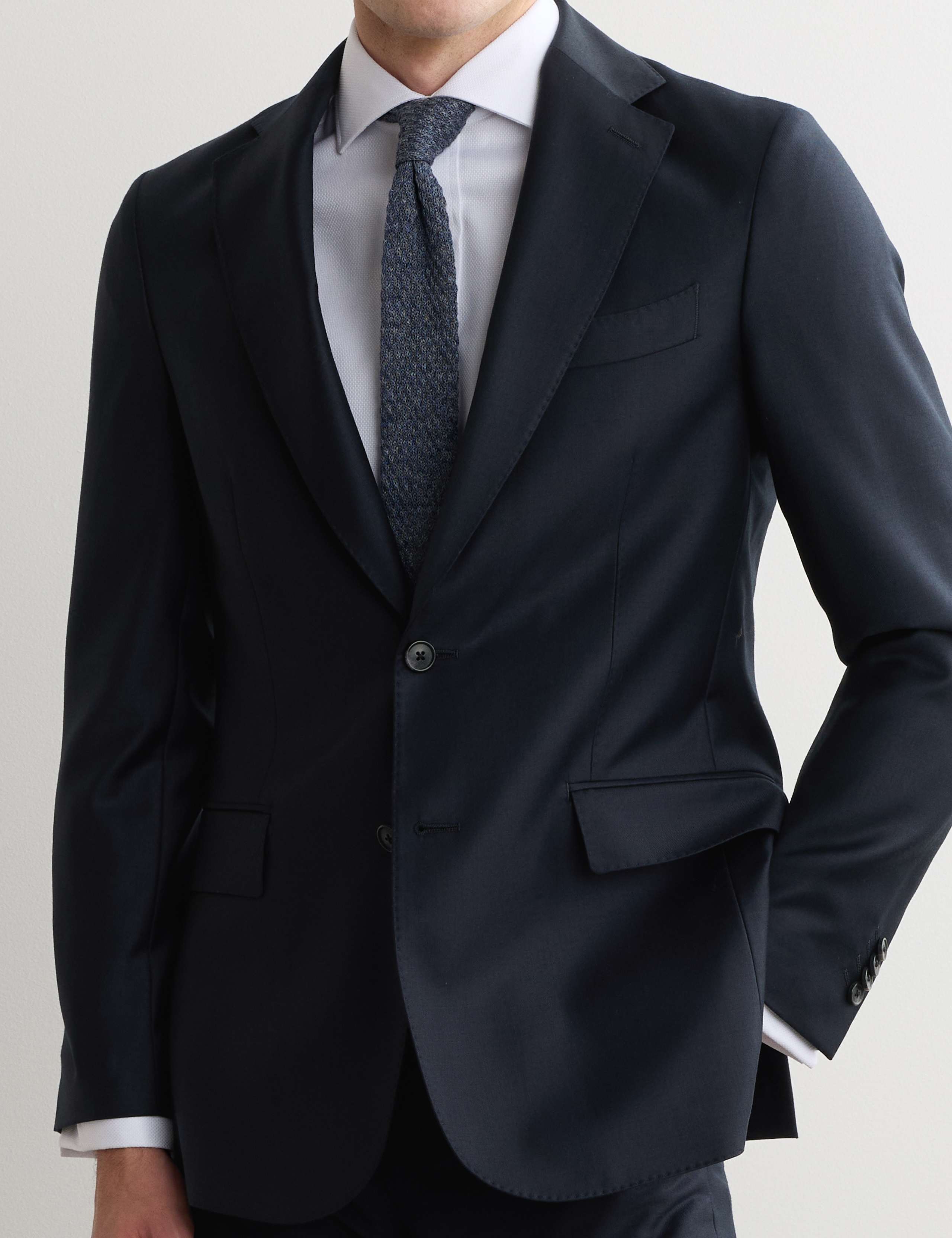 Tailored Fit Pure Wool Suit Jacket 1 of 7