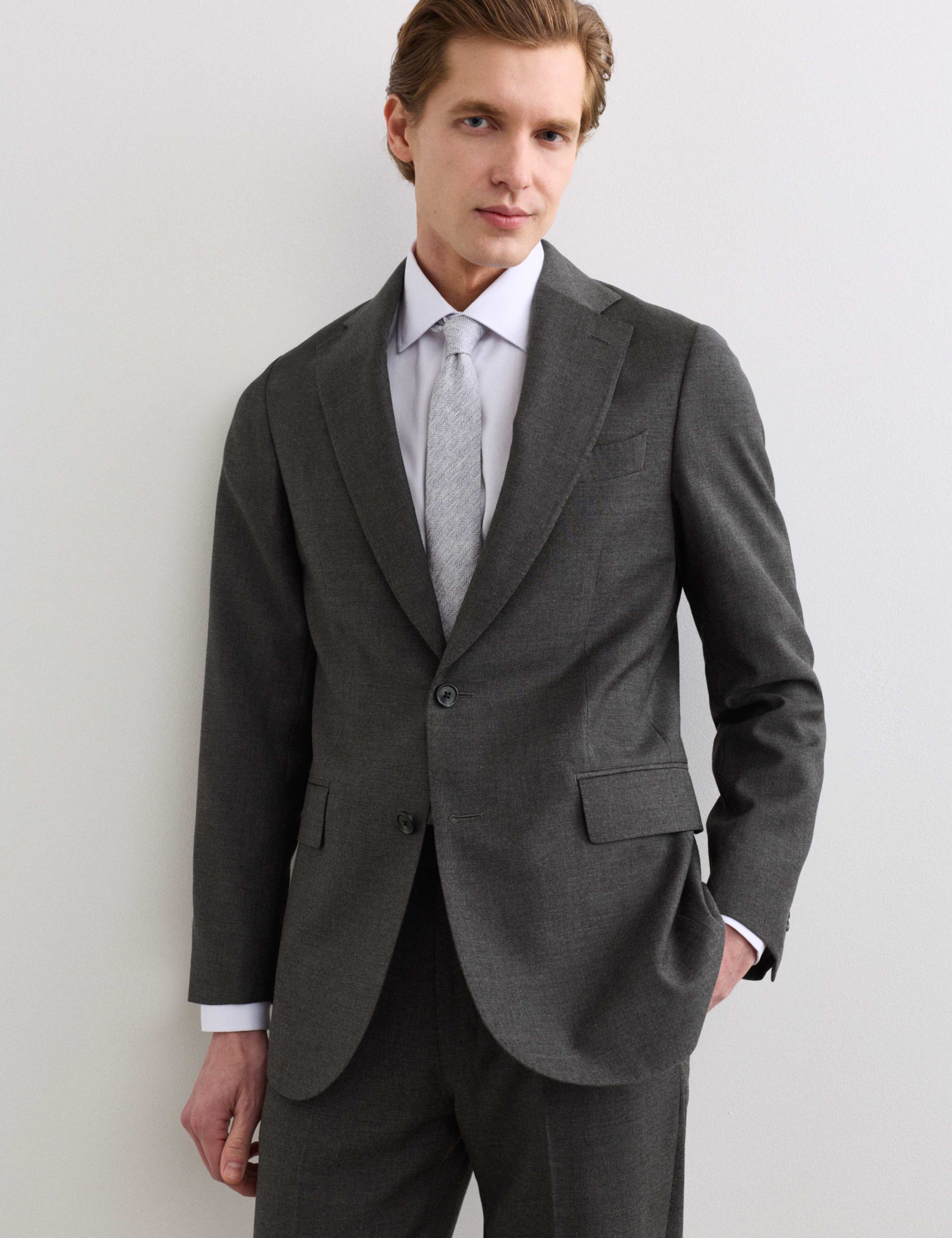 Tailored Fit Pure Wool Suit Jacket 1 of 7