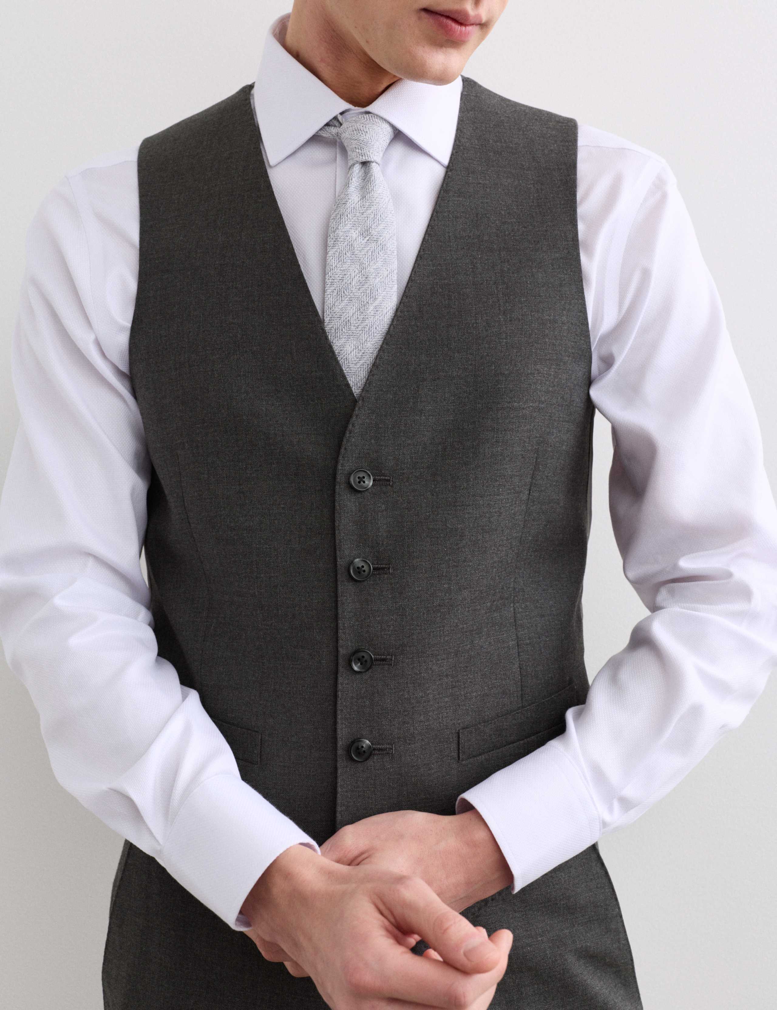 Tailored Fit Pure Wool Twill Waistcoat 3 of 6