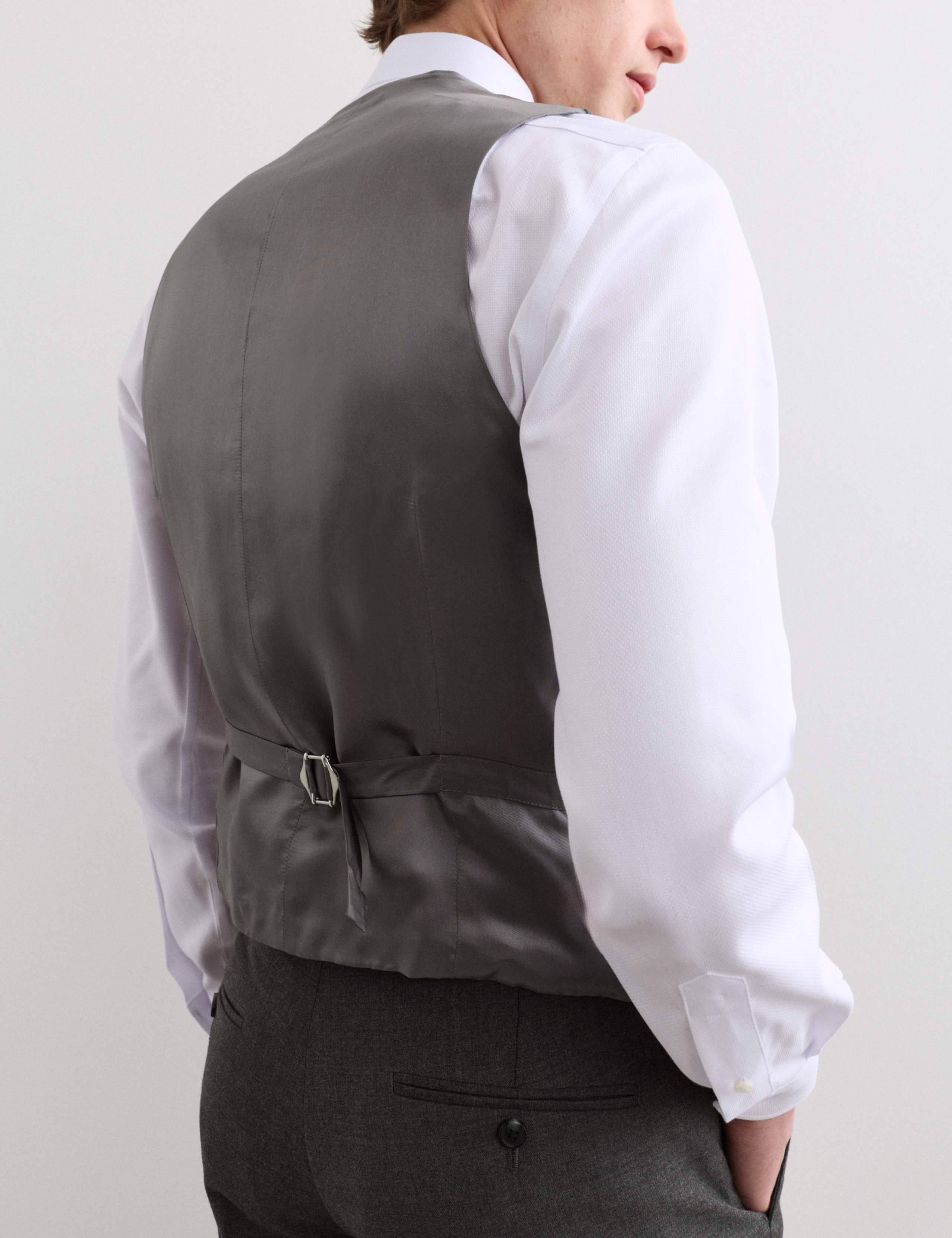 Tailored Fit Pure Wool Twill Waistcoat 6 of 6