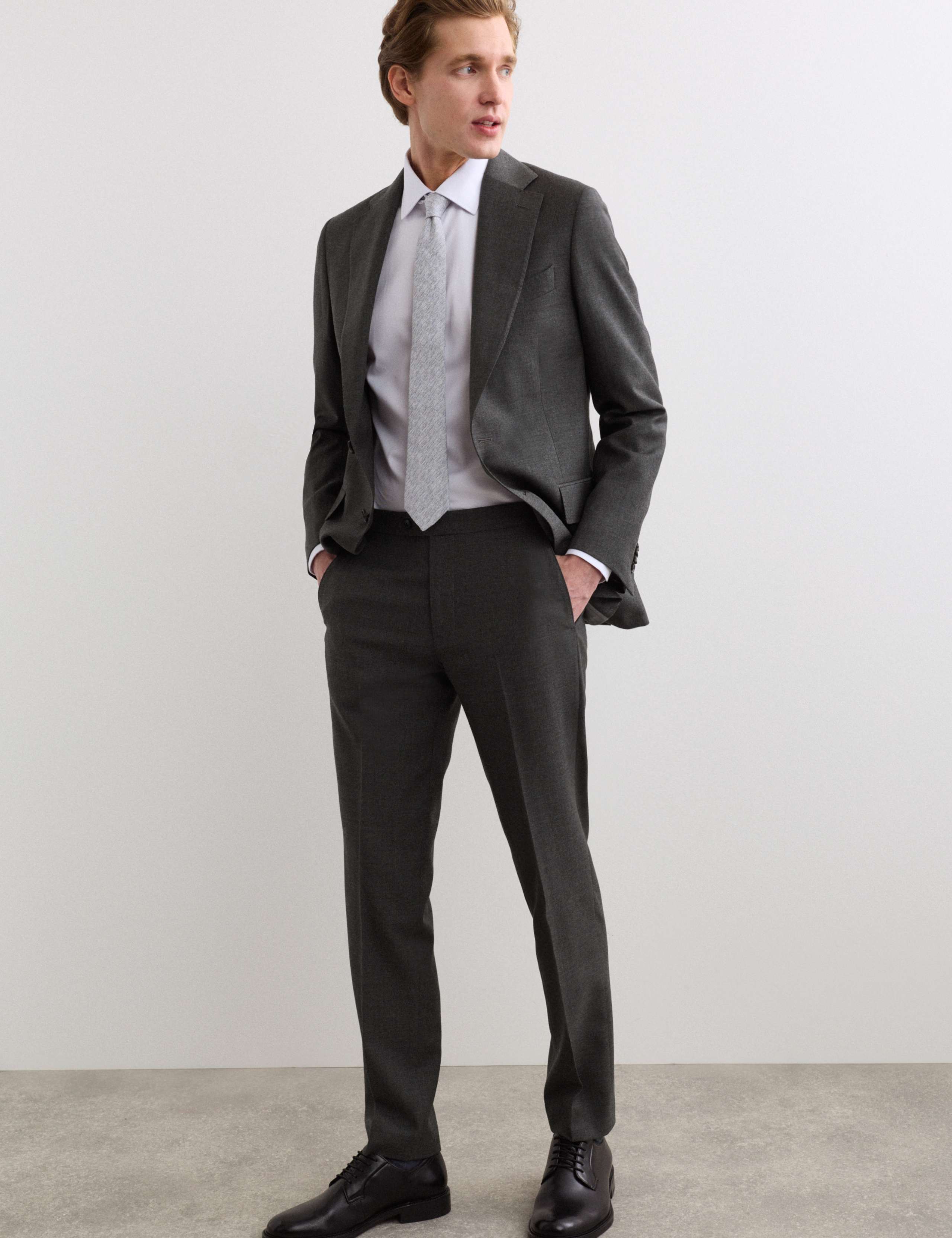 Tailored Fit Pure Wool Twill Suit Trousers 4 of 6