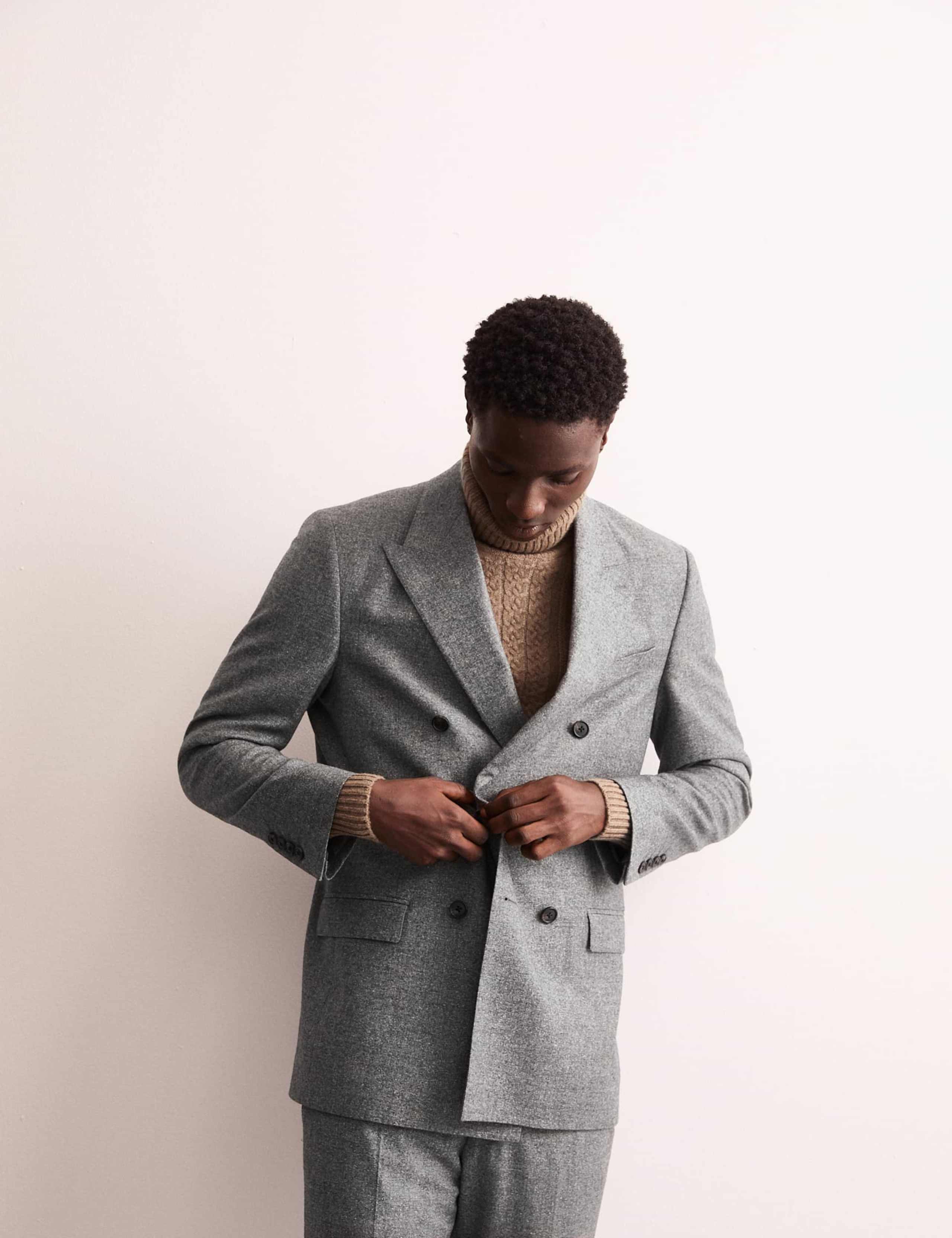 Tailored Fit Italian Wool Rich Jacket with Silk 4 of 8