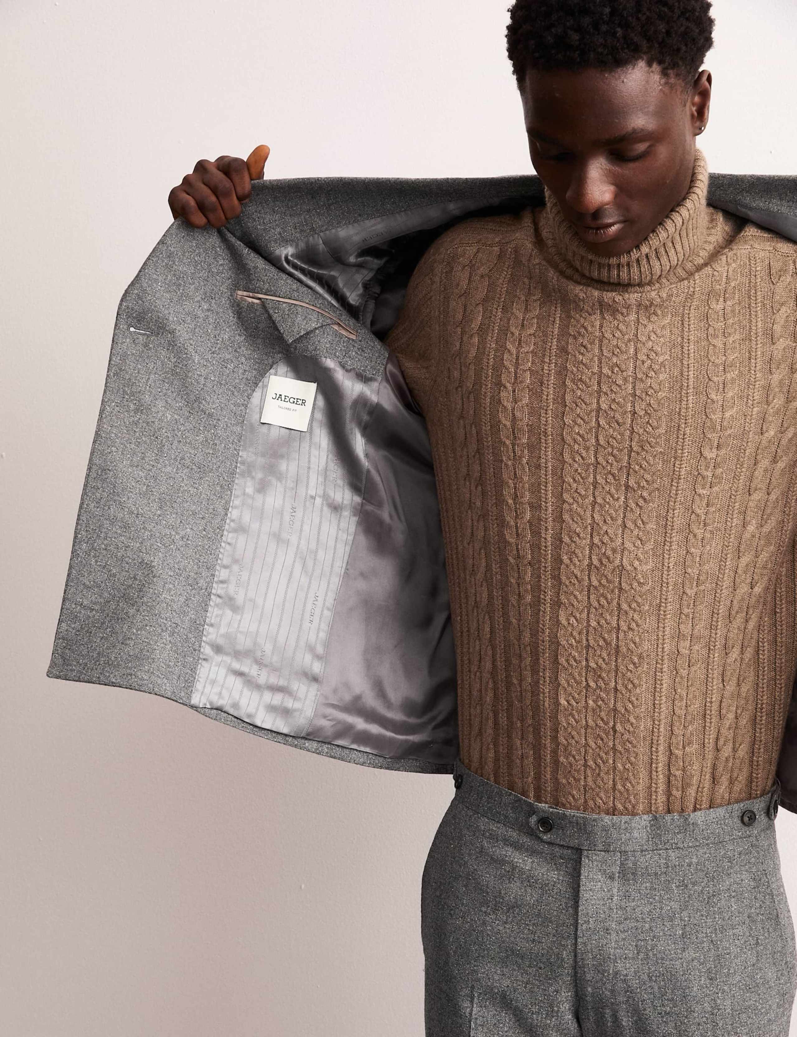 Tailored Fit Italian Wool Rich Jacket with Silk 5 of 8